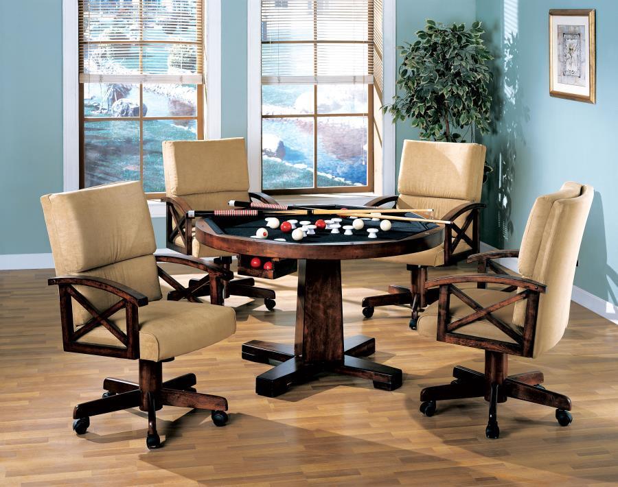 Marietta 5-piece Game Table Set Tobacco and Tan 100171-S5 Coaster FredCo