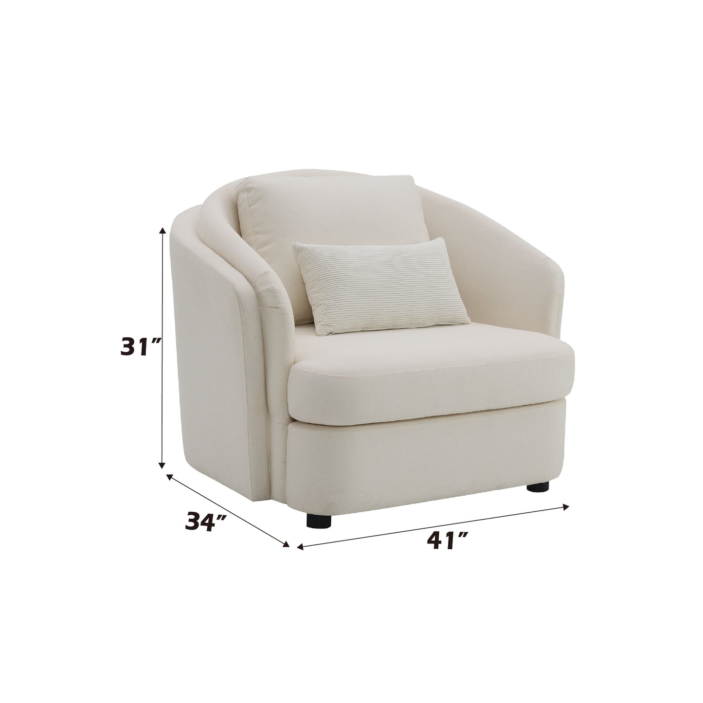 Mariko Beige Linen 3 Pieces Living Room Set FredCo