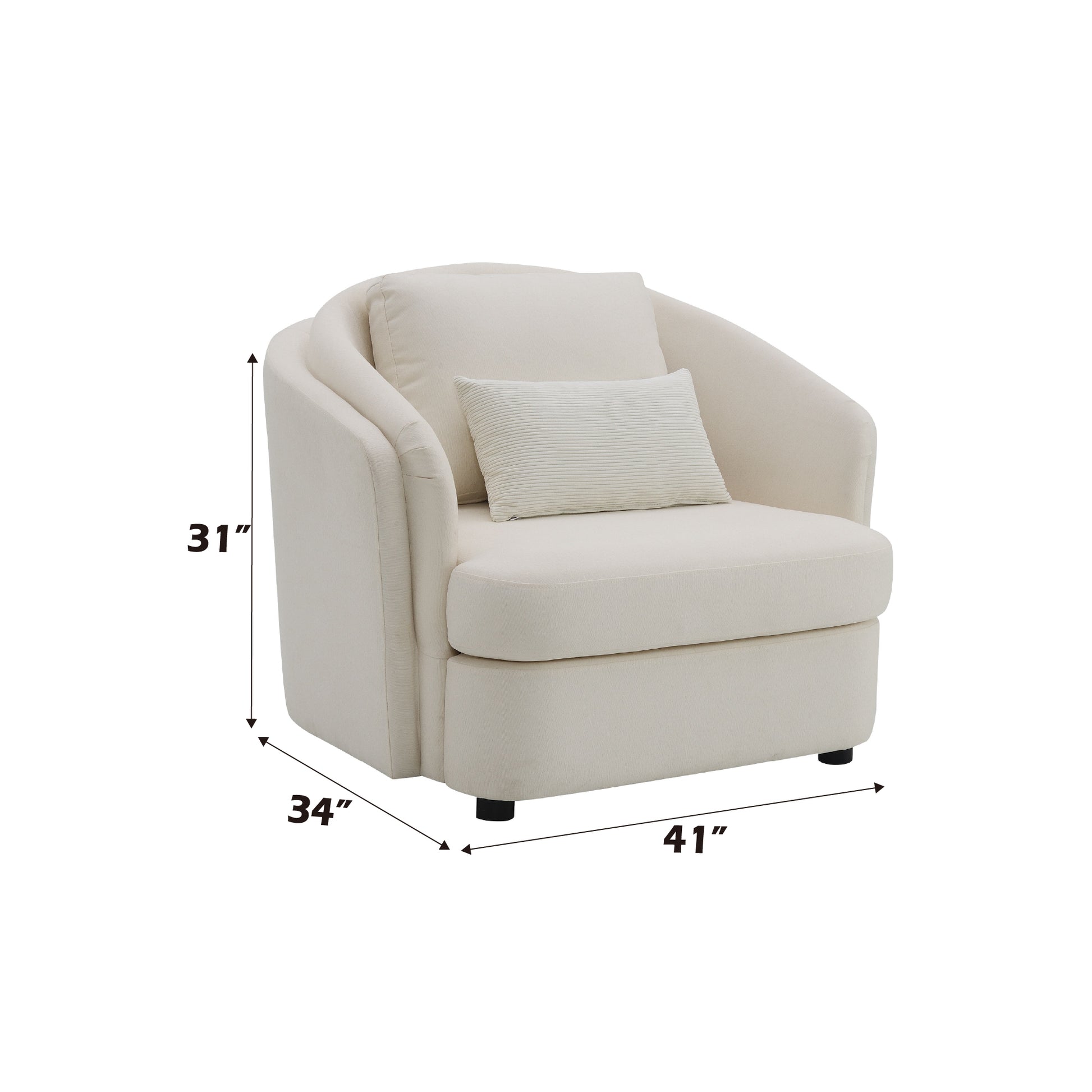 Mariko Beige Linen 3 Pieces Living Room Set FredCo