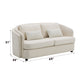 Mariko Beige Linen Loveseat with 2 Toss Pillows FredCo