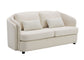 Mariko Beige Linen Loveseat with 2 Toss Pillows FredCo