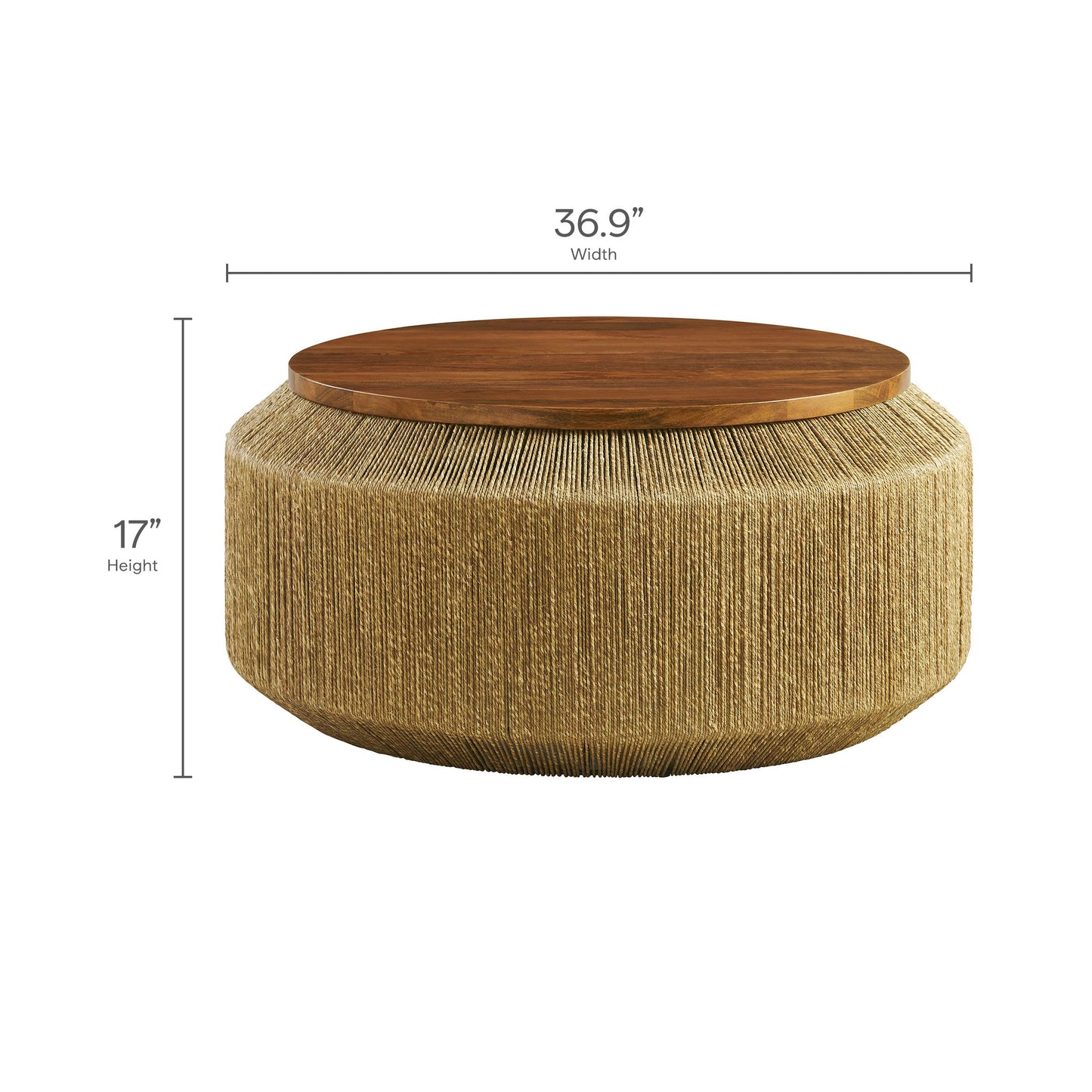 Maris Seagrass and Wood Coffee Table by Modway EEI-7187 FredCo