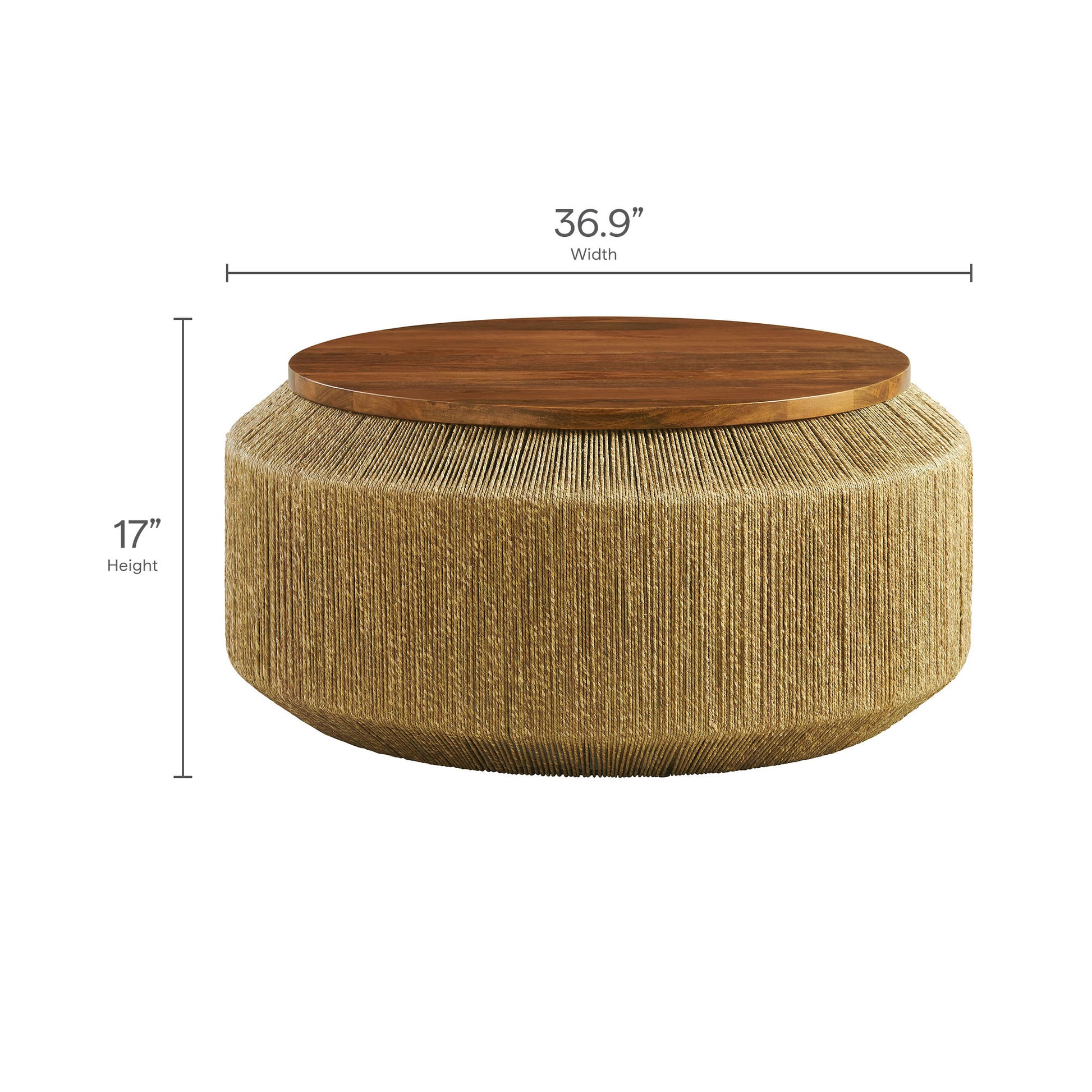 Maris Seagrass and Wood Coffee Table by Modway EEI-7187 FredCo