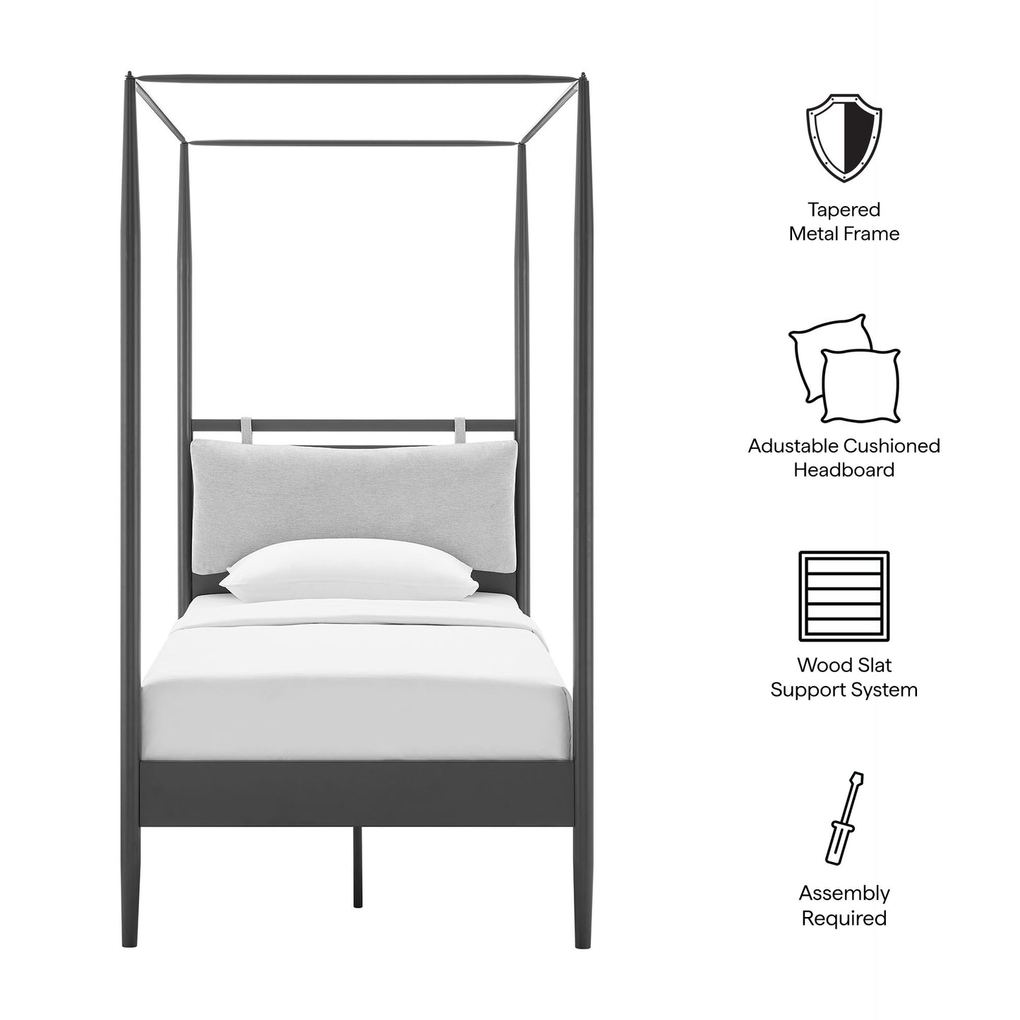 Marlowe 4-Poster Canopy Metal Platform Bed by Modway MOD-7221 FredCo