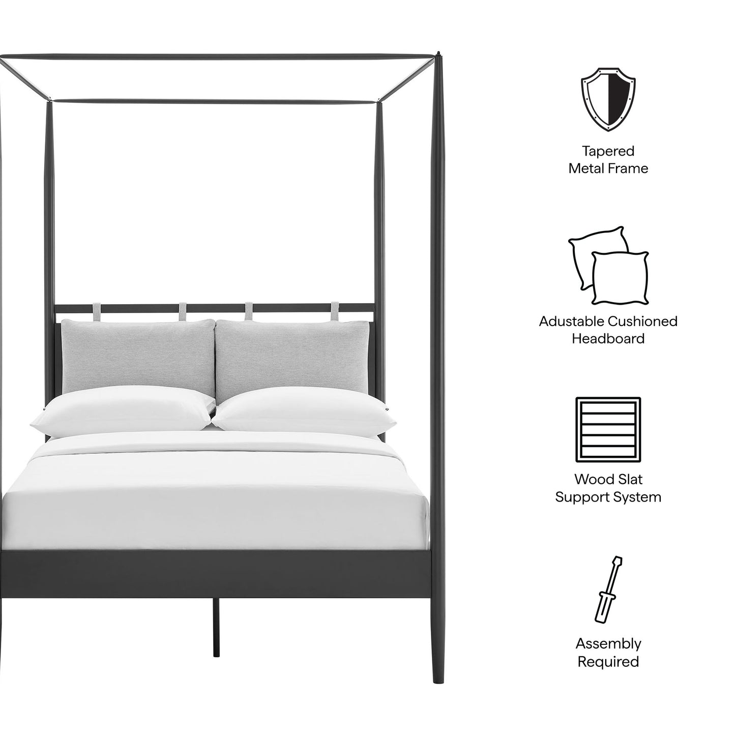 Marlowe 4-Poster Canopy Metal Platform Bed by Modway MOD-7222 FredCo