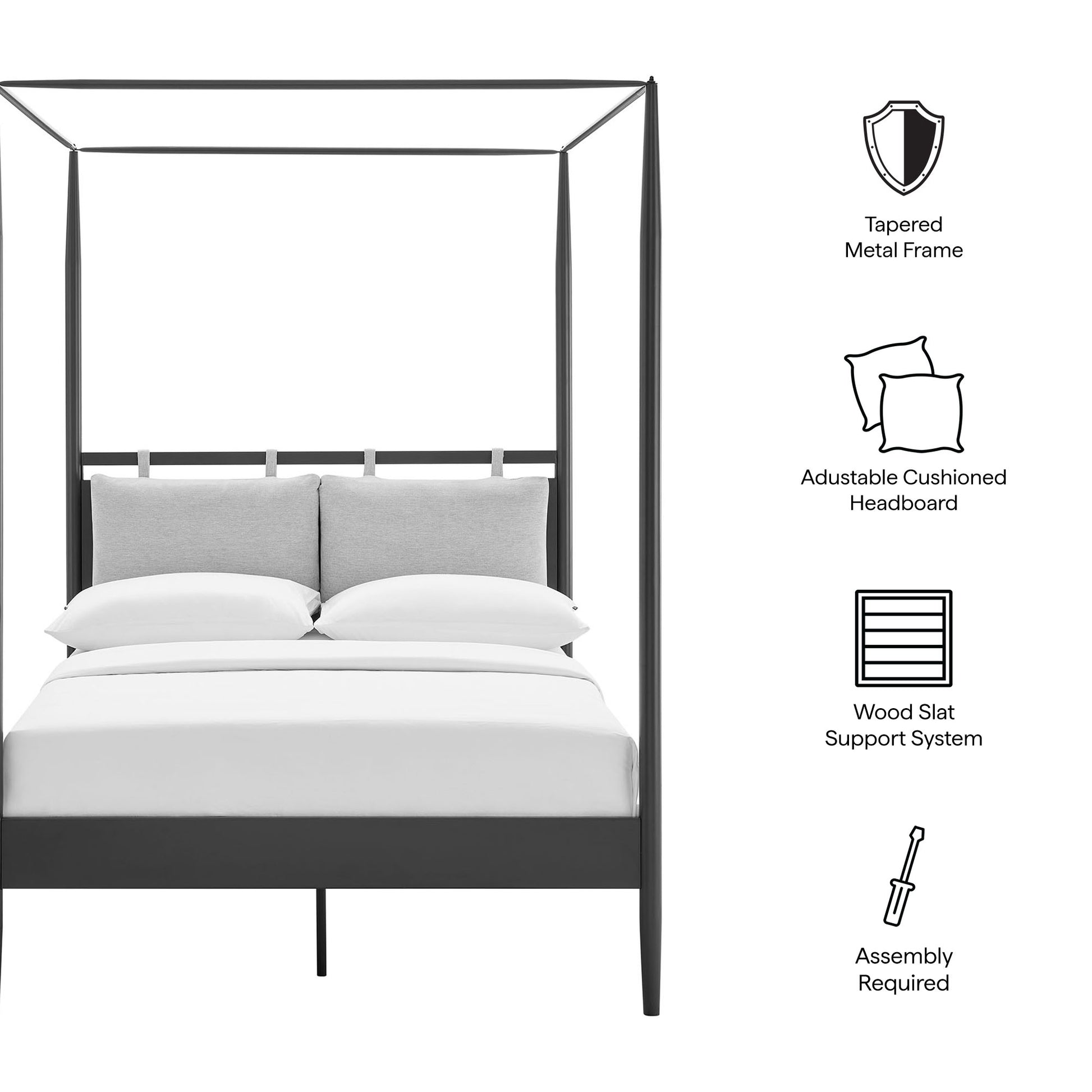 Marlowe 4-Poster Canopy Metal Platform Bed by Modway MOD-7222 FredCo