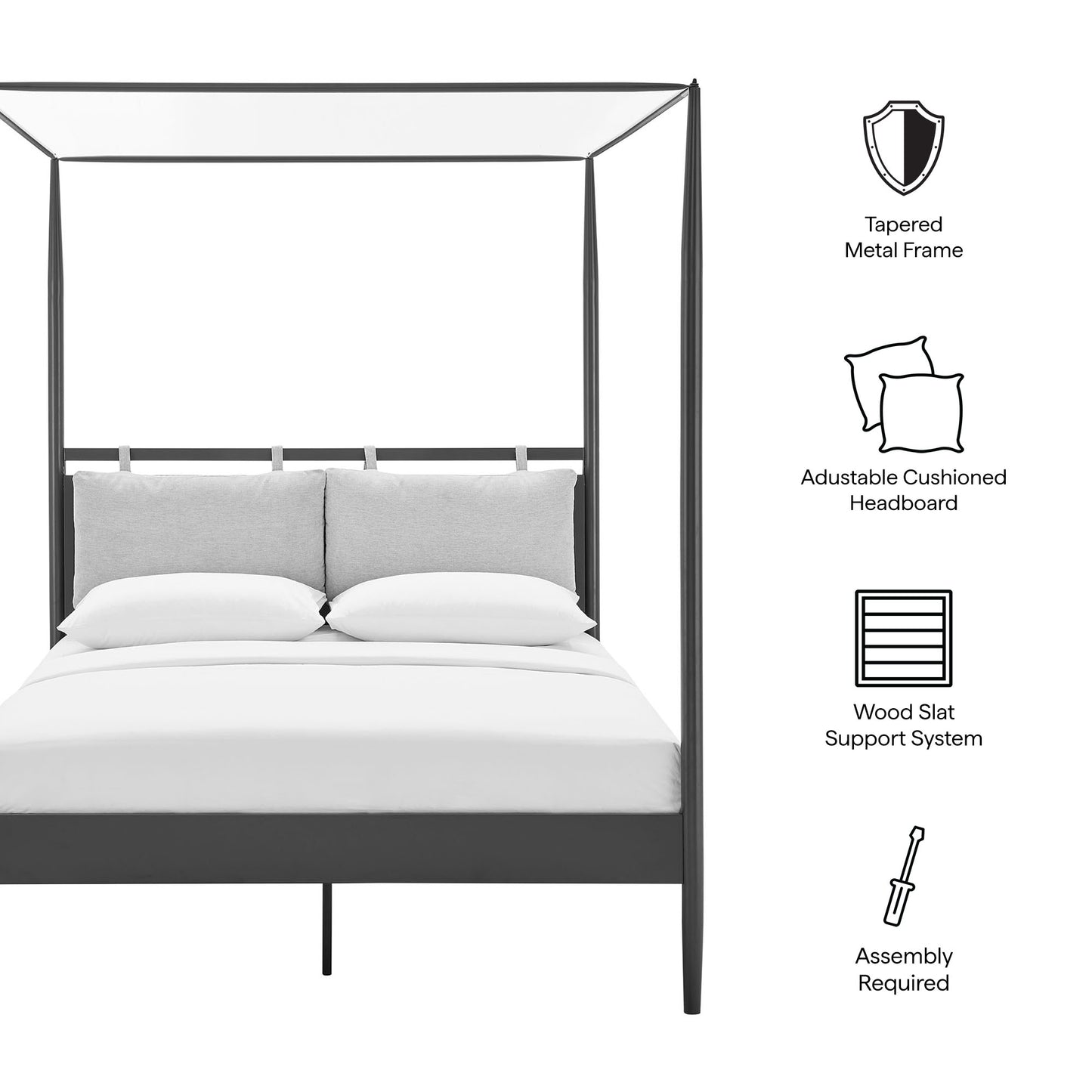 Marlowe 4-Poster Canopy Metal Platform Bed by Modway MOD-7223 FredCo