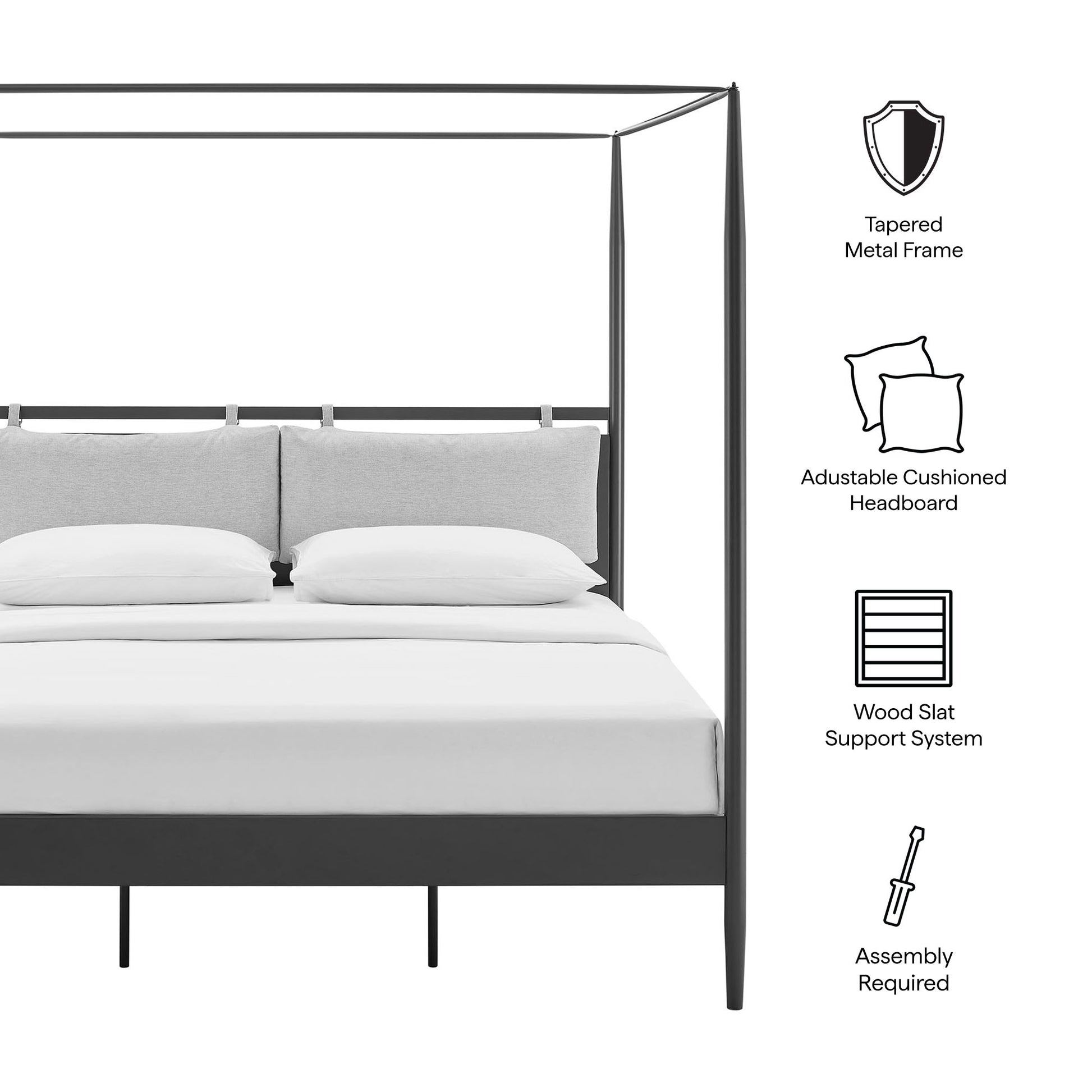 Marlowe 4-Poster Canopy Metal Platform Bed by Modway MOD-7224 FredCo