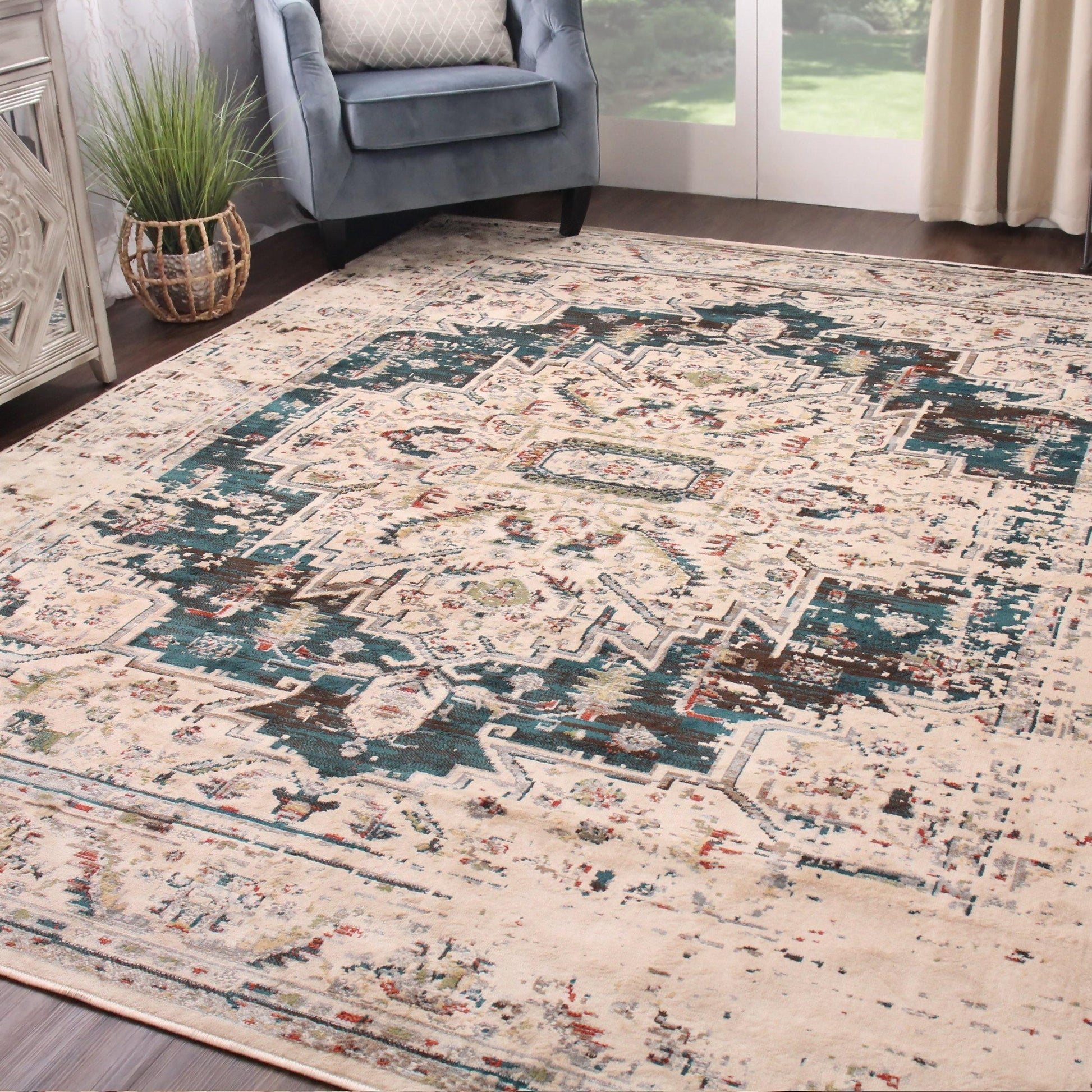 Marquis Modern Farmhouse Medallion Indoor Area Rug by Superior FredCo