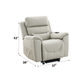 Marsha Light Gray Silicone Synthetic Leather Power Motion Recliner with Lift, Heating & Massage Chair FredCo