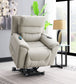 Marsha Light Gray Silicone Synthetic Leather Power Motion Recliner with Lift, Heating & Massage Chair FredCo