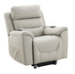 Marsha Light Gray Silicone Synthetic Leather Power Motion Recliner with Lift, Heating & Massage Chair FredCo