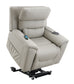 Marsha Light Gray Silicone Synthetic Leather Power Motion Recliner with Lift, Heating & Massage Chair FredCo