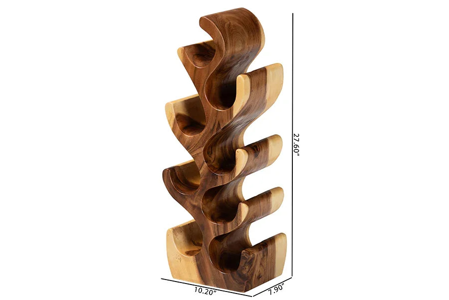 Matana Suar Wood Wine Rack FredCo