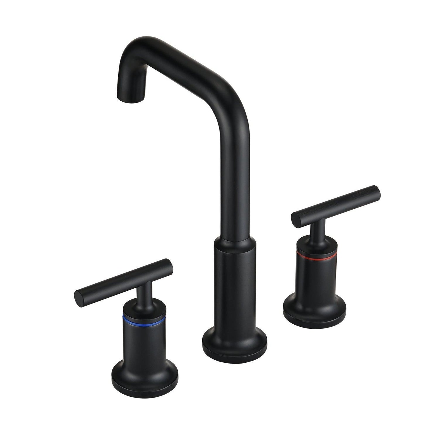 Matte Black Widespread Bathroom Faucet 3 Holes 2 Handles Vanity Sink Faucet FredCo