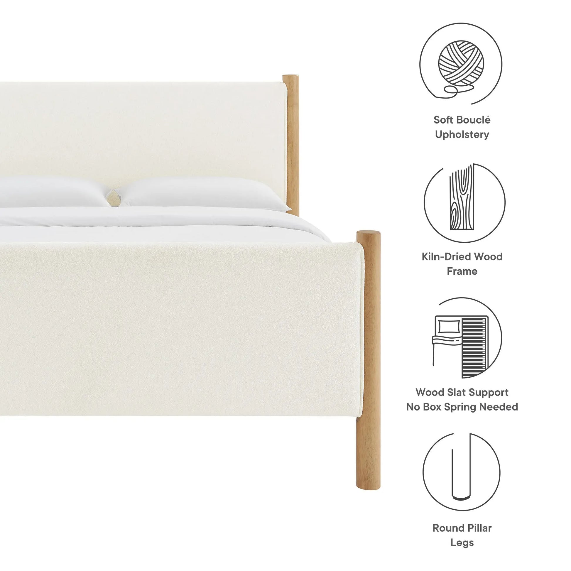 Maven Full Size Boucle Upholstered Platform Bed by Modway MOD-7188 FredCo