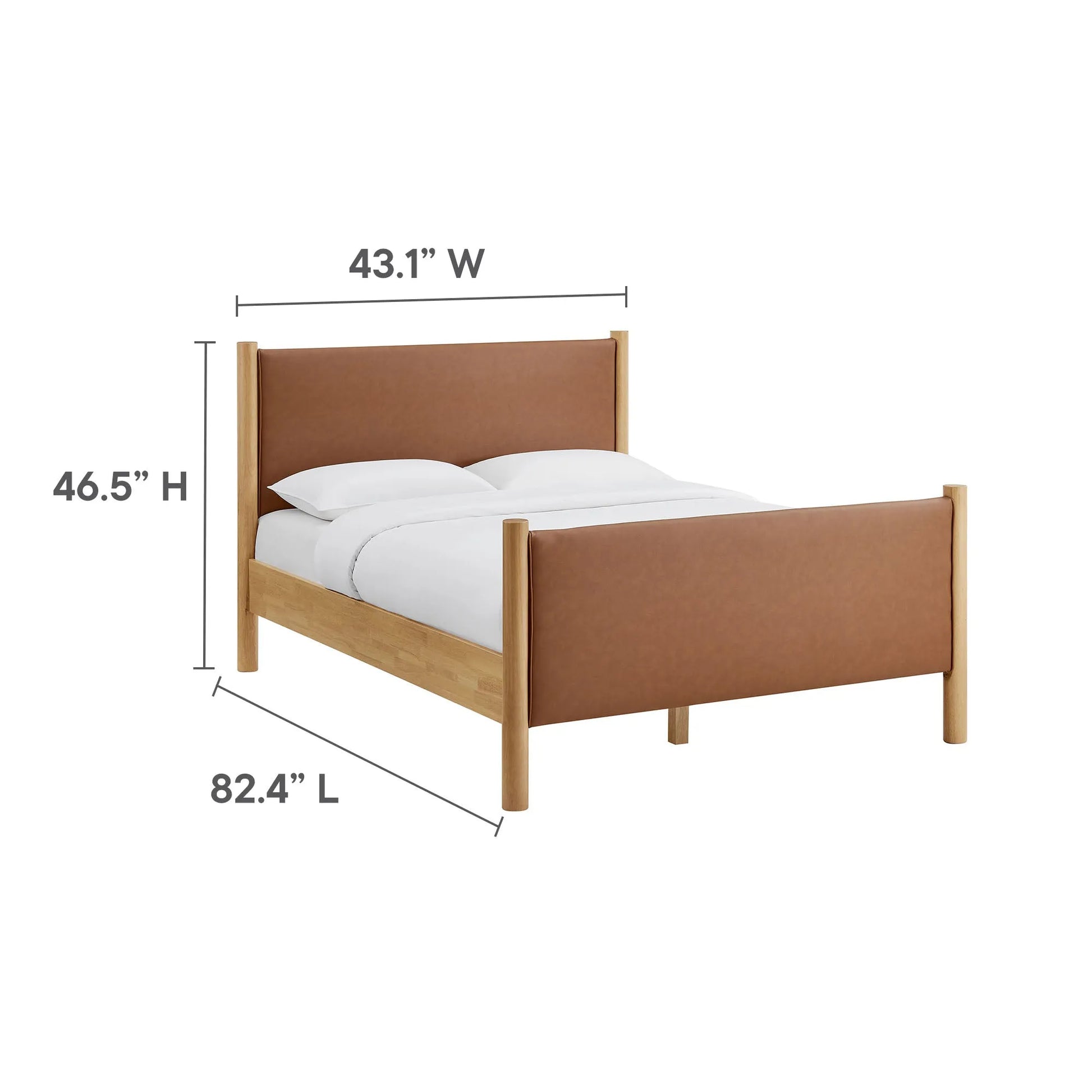 Maven Full Size Vegan Leather Upholstered Platform Bed by Modway MOD-7187 FredCo