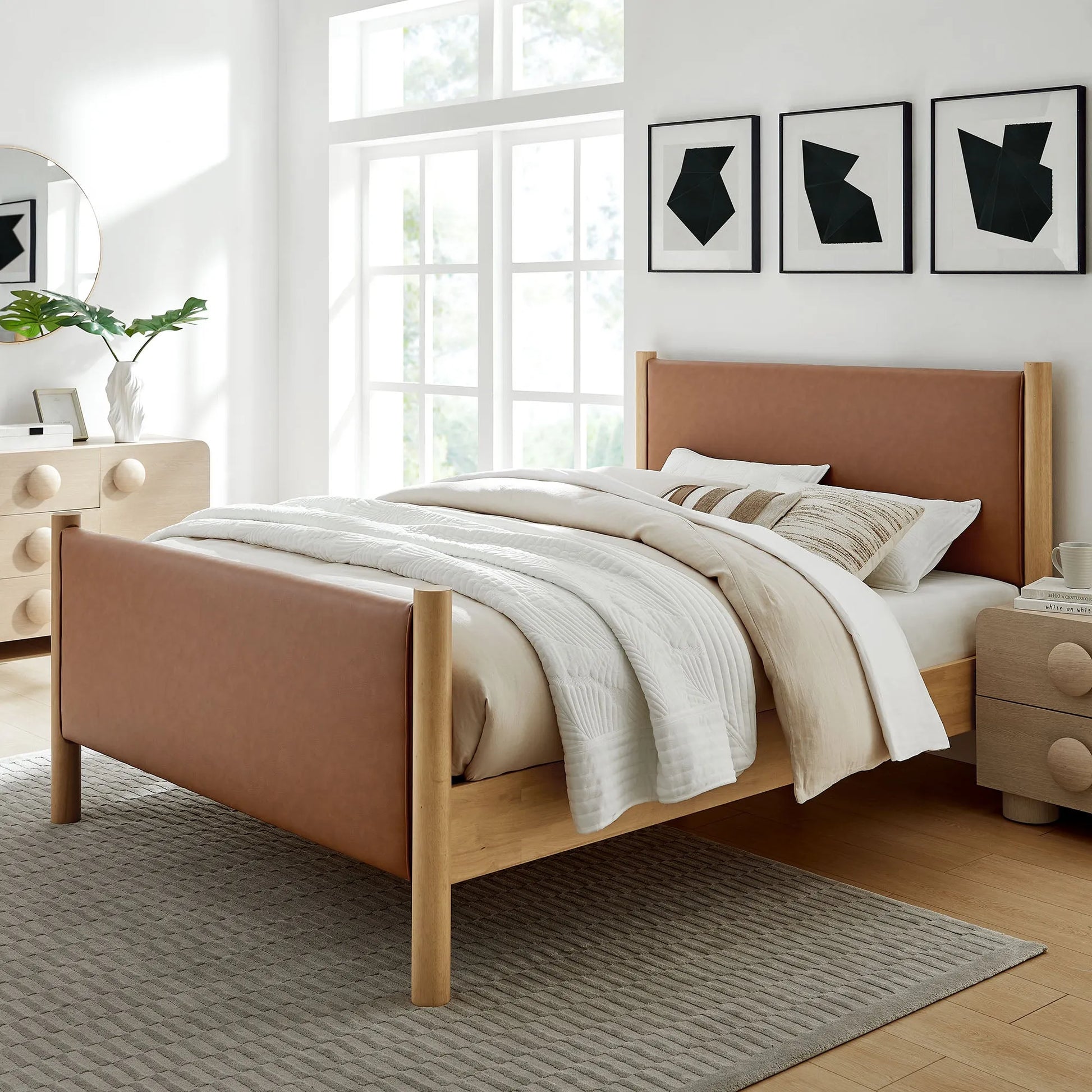 Maven Full Size Vegan Leather Upholstered Platform Bed by Modway MOD-7187 FredCo
