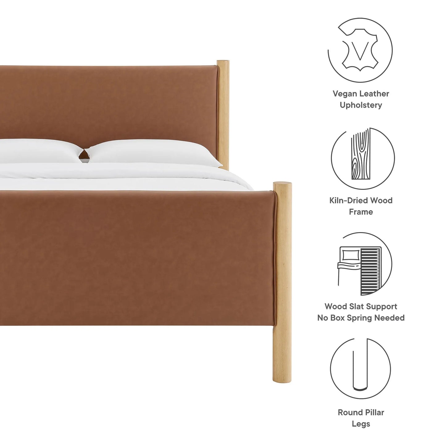 Maven Full Size Vegan Leather Upholstered Platform Bed by Modway MOD-7187 FredCo