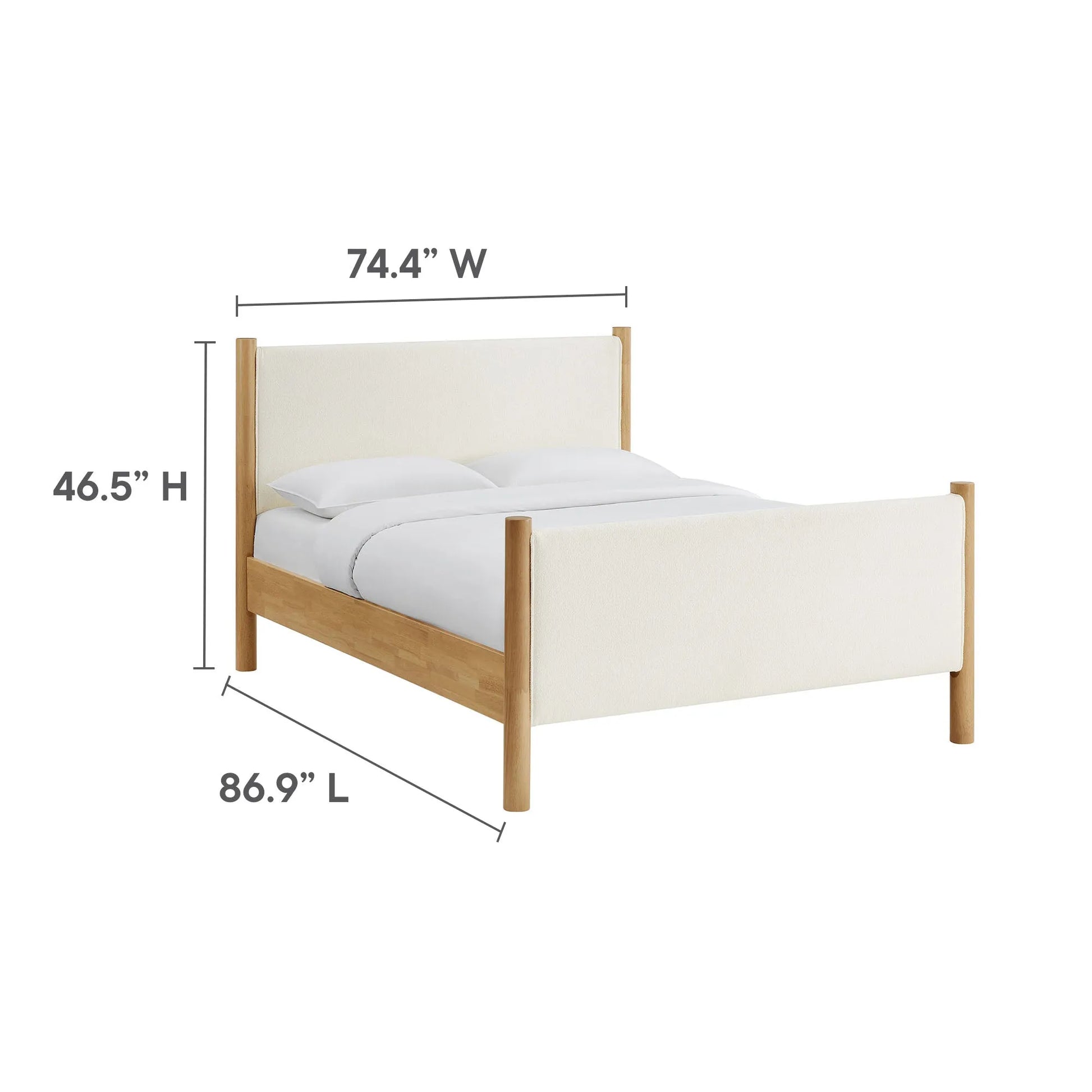 Maven King Size Boucle Upholstered Platform Bed by Modway MOD-7194 FredCo