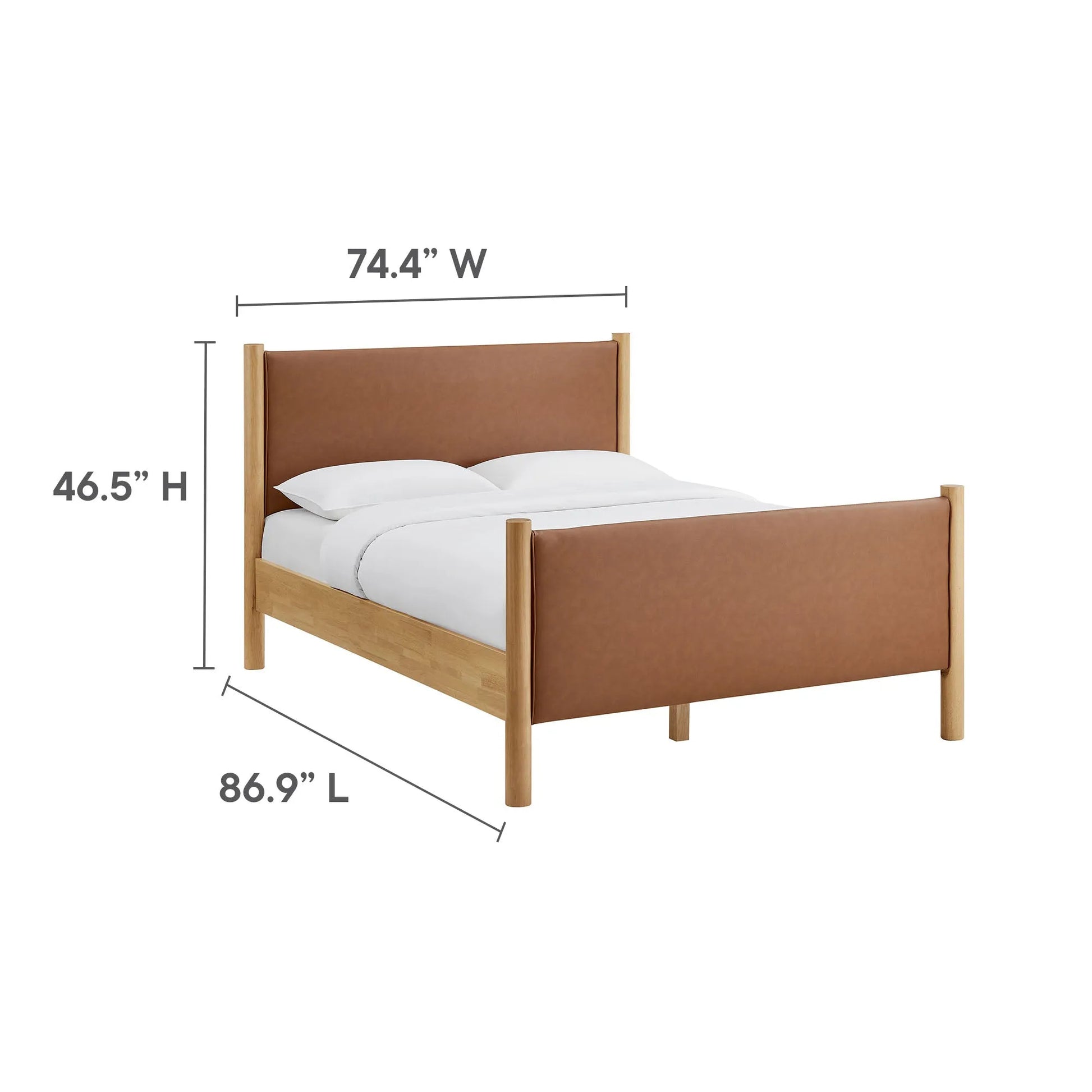 Maven King Size Vegan Leather Upholstered Platform Bed by Modway MOD-7193 FredCo