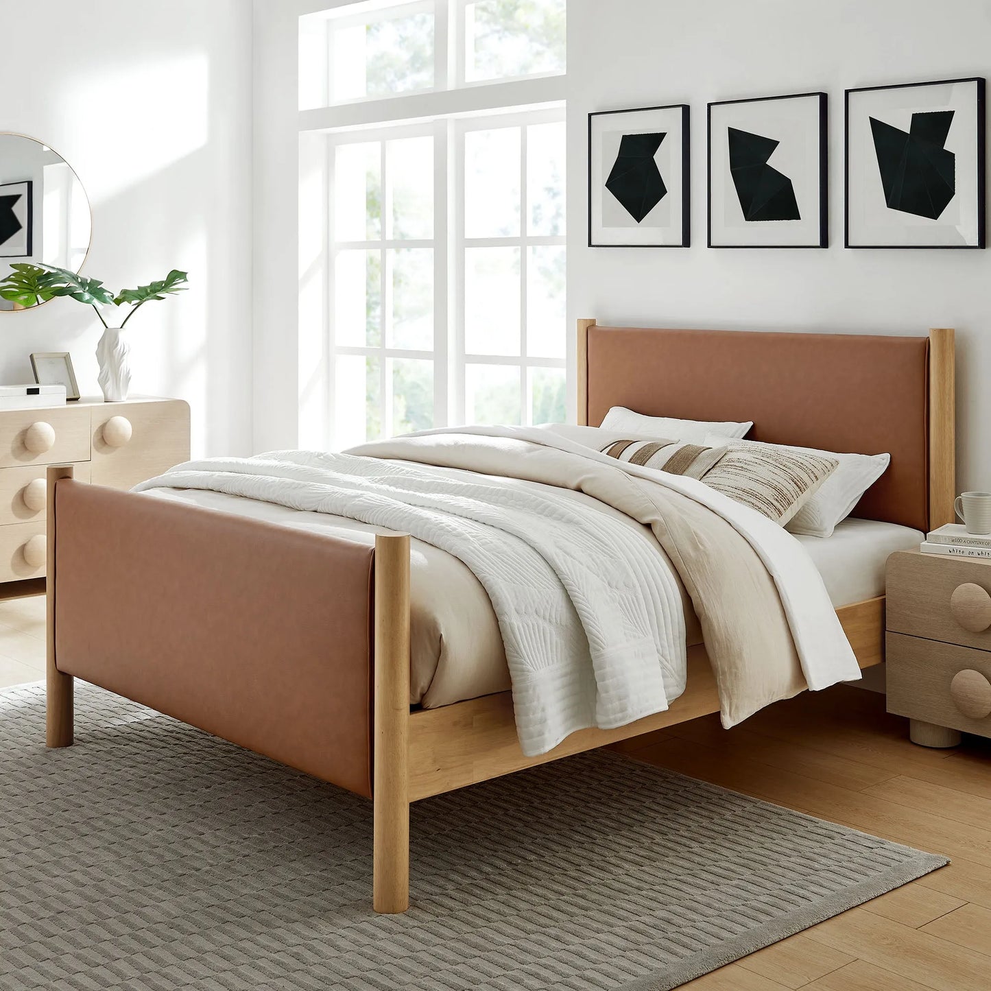 Maven King Size Vegan Leather Upholstered Platform Bed by Modway MOD-7193 FredCo