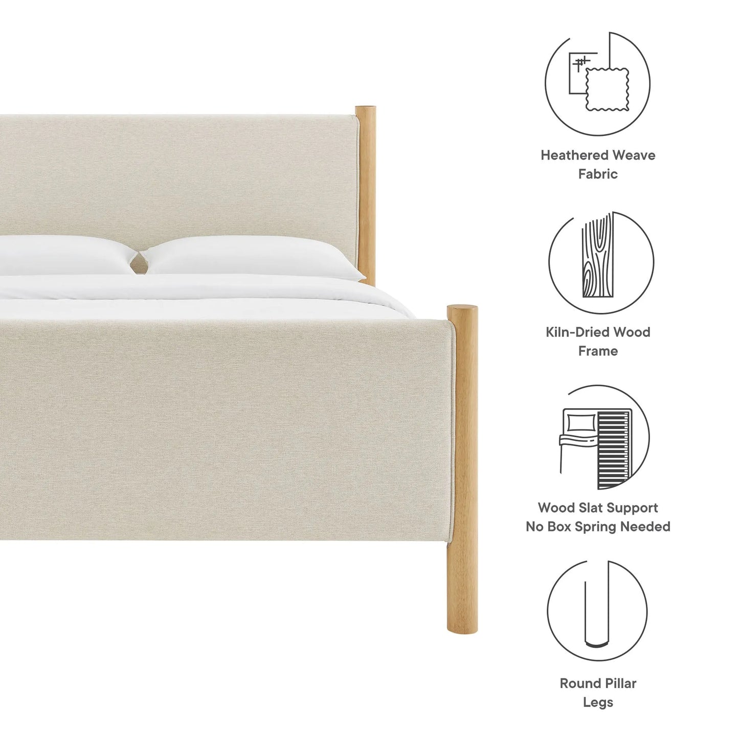 Maven Queen Size Fabric Upholstered Platform Bed by Modway MOD-7189 FredCo