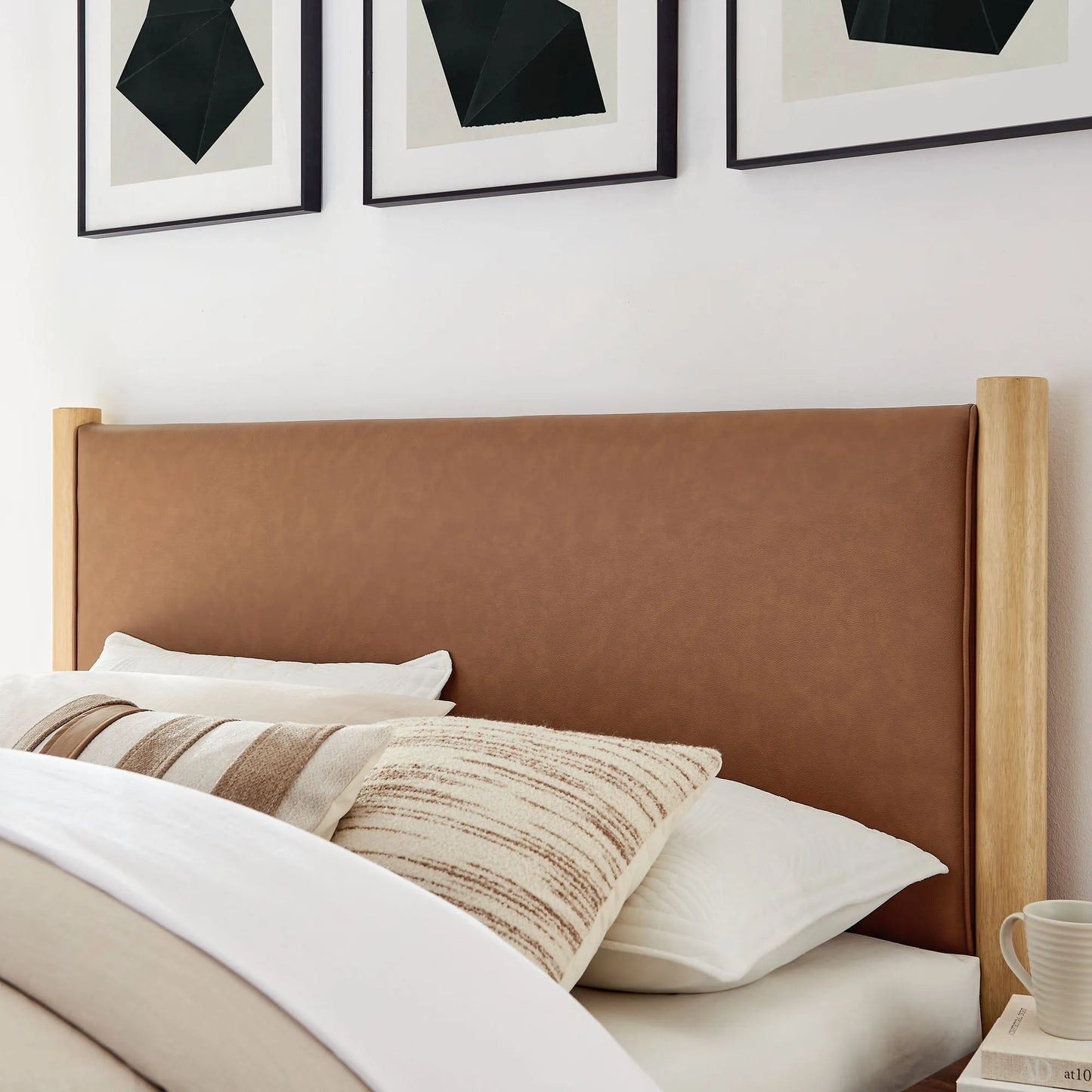 Maven Queen Size Vegan Leather Upholstered Platform Bed by Modway MOD-7190 FredCo
