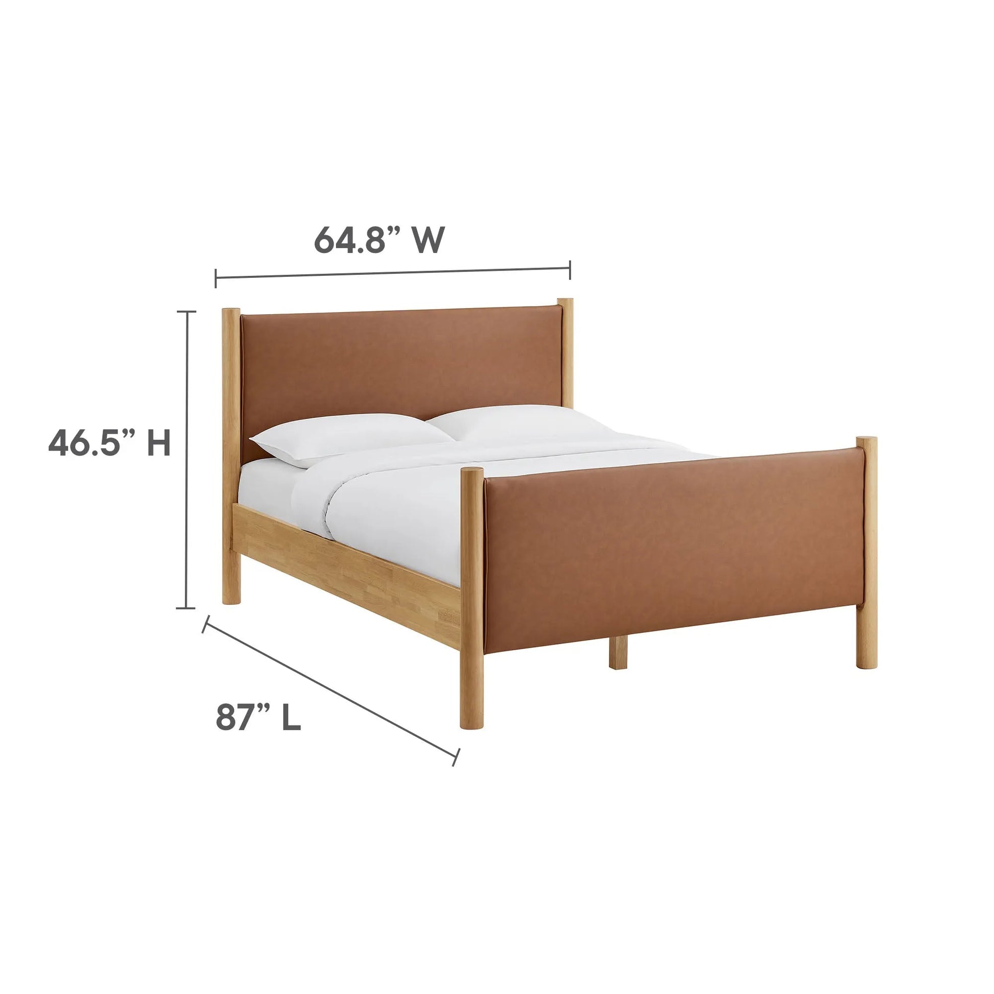 Maven Queen Size Vegan Leather Upholstered Platform Bed by Modway MOD-7190 FredCo