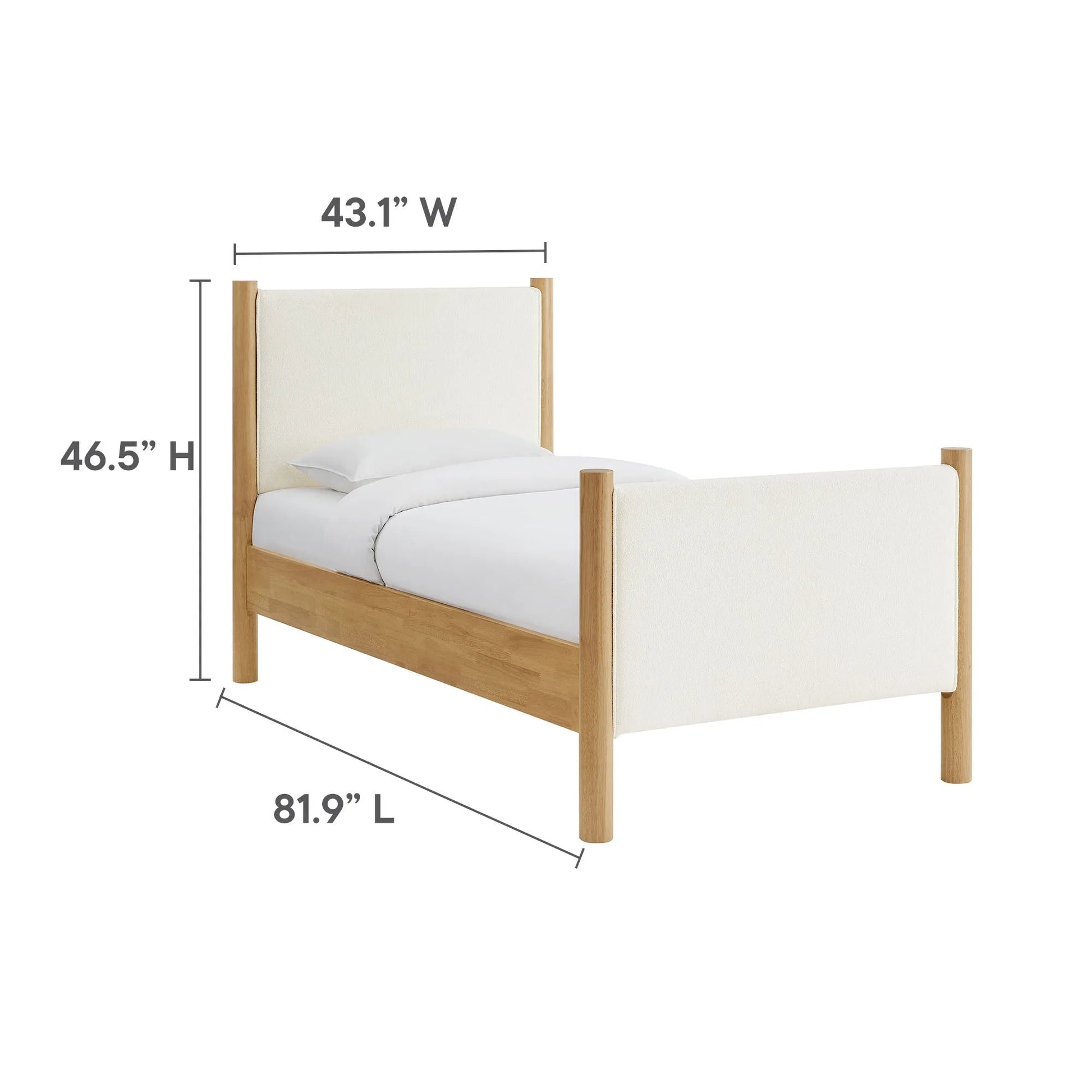 Maven Twin Size Boucle Upholstered Platform Bed by Modway MOD-7185 FredCo