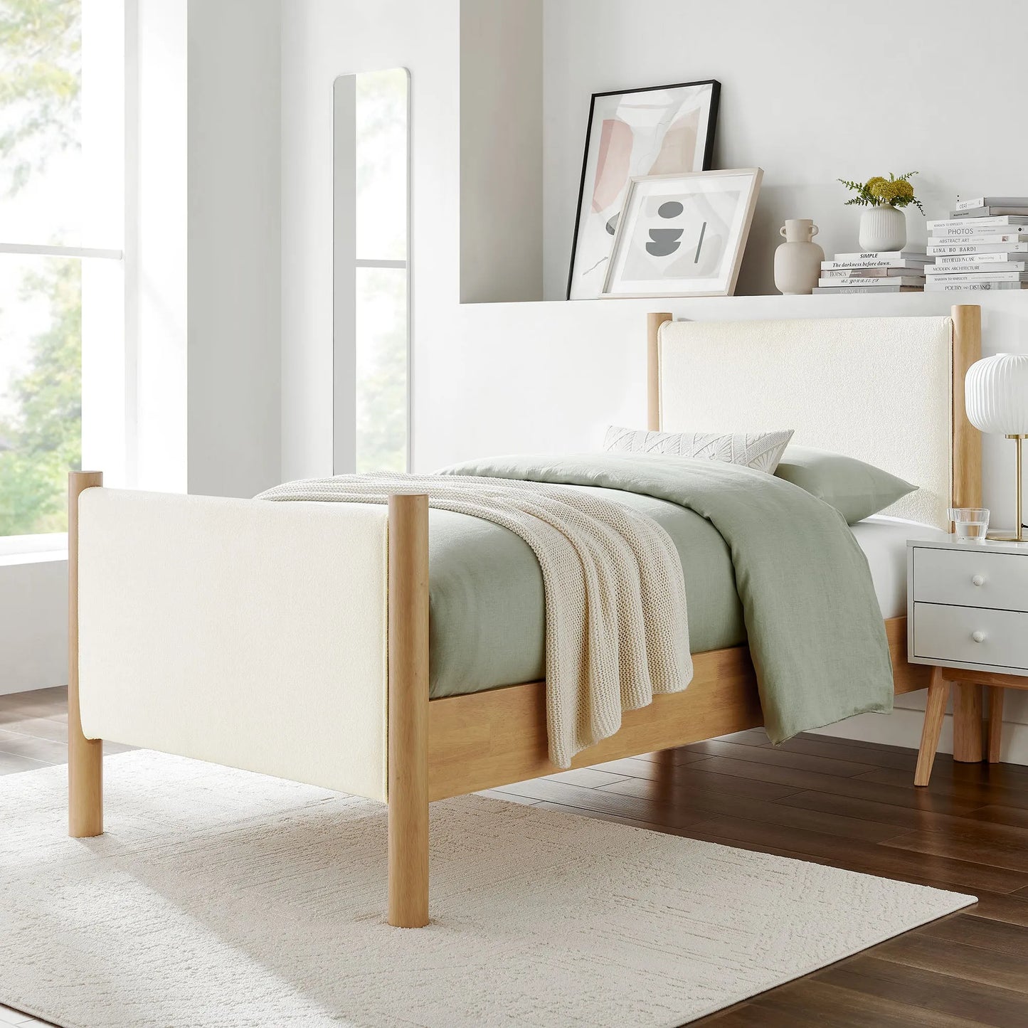 Maven Twin Size Boucle Upholstered Platform Bed by Modway MOD-7185 FredCo