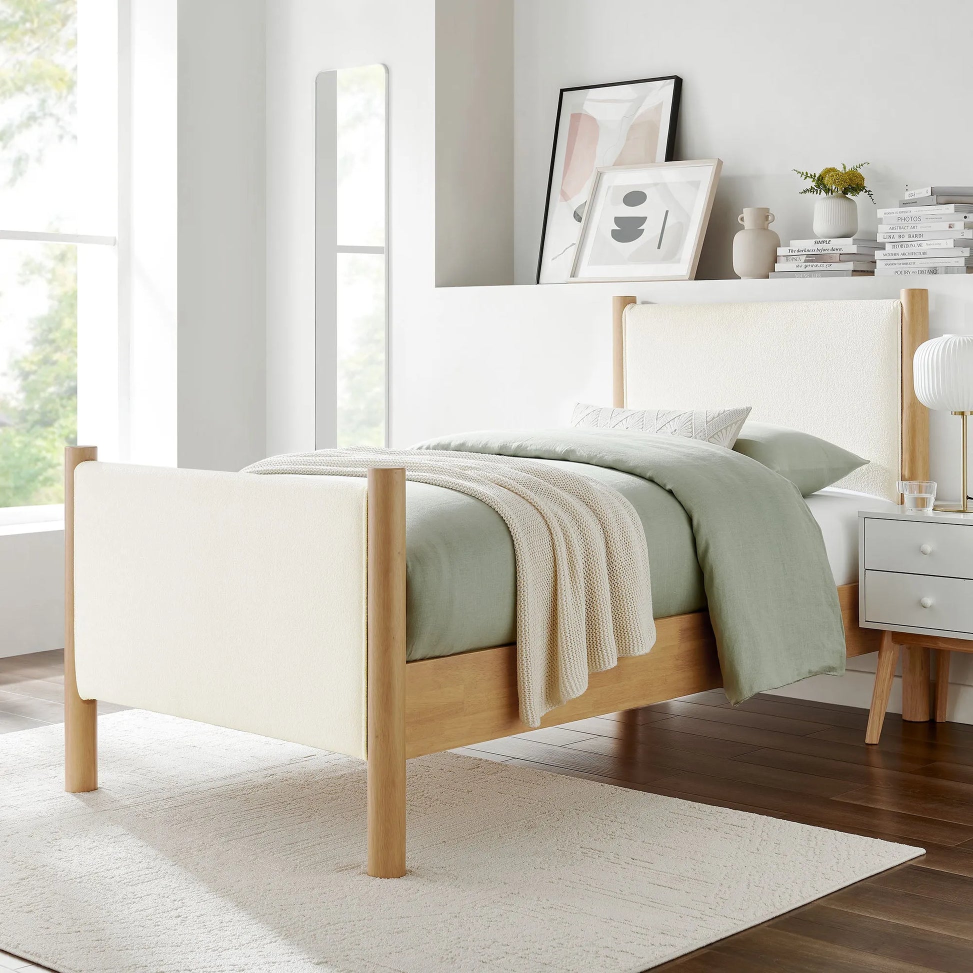 Maven Twin Size Boucle Upholstered Platform Bed by Modway MOD-7185 FredCo