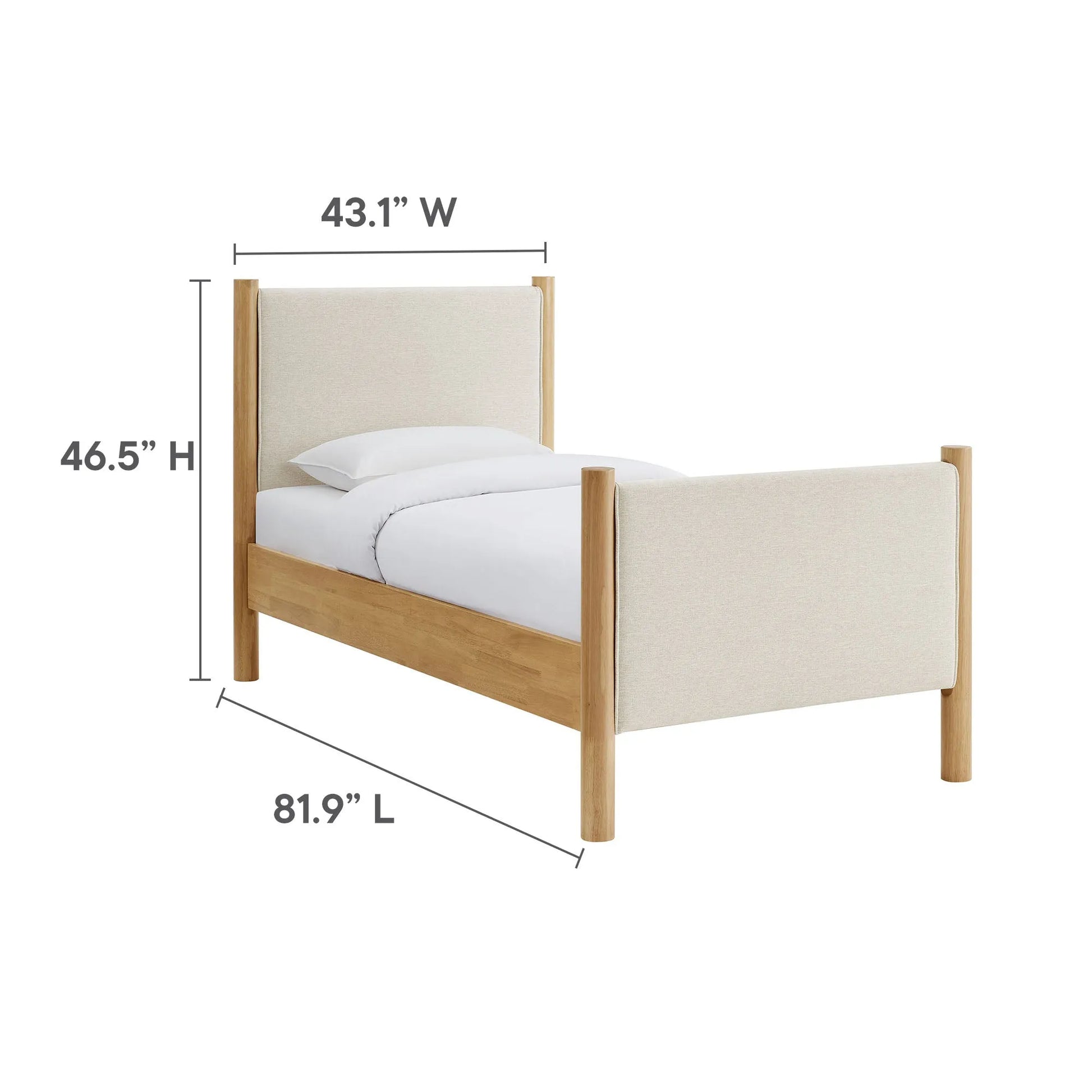 Maven Twin Size Fabric Upholstered Platform Bed by Modway MOD-7183 FredCo