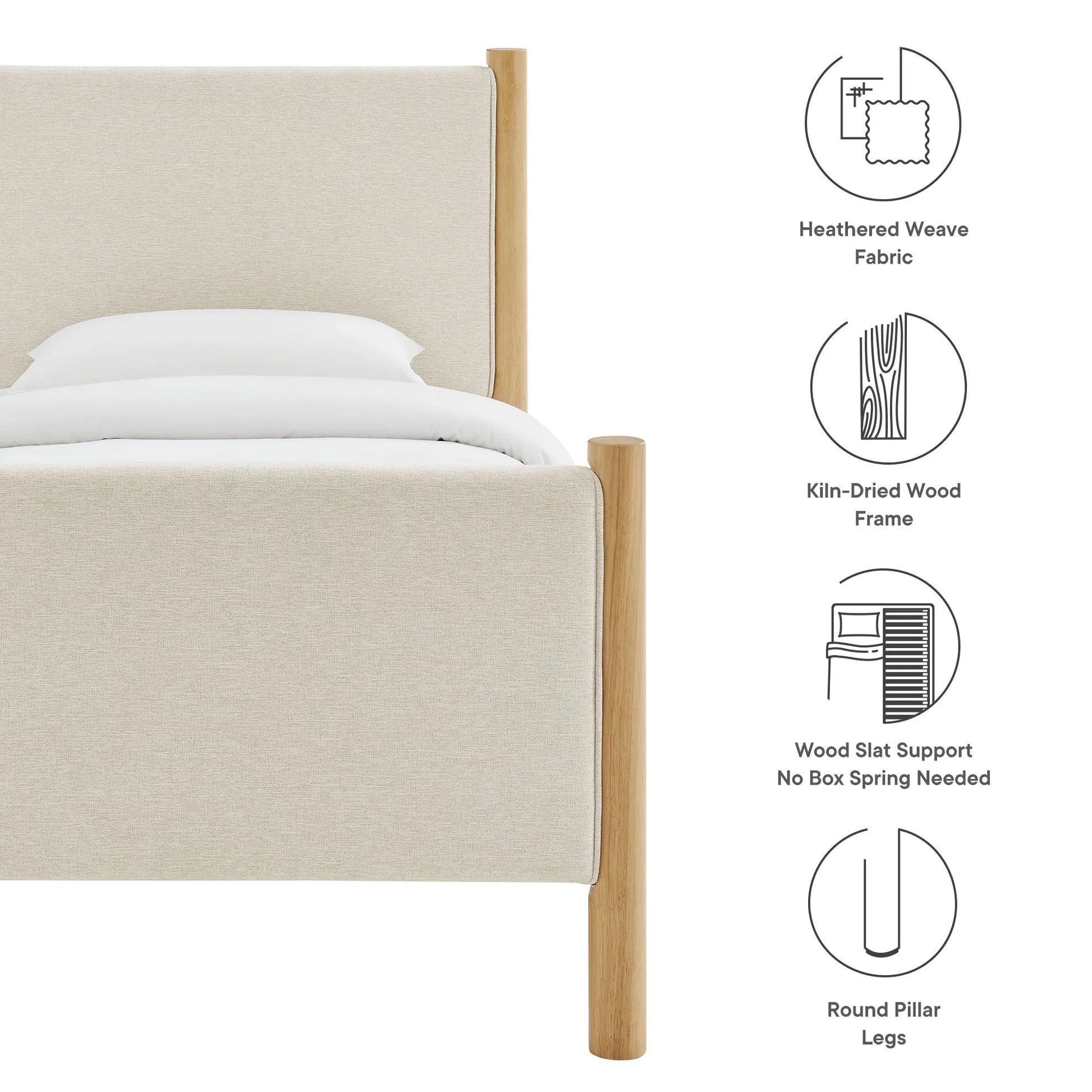 Maven Twin Size Fabric Upholstered Platform Bed by Modway MOD-7183 FredCo