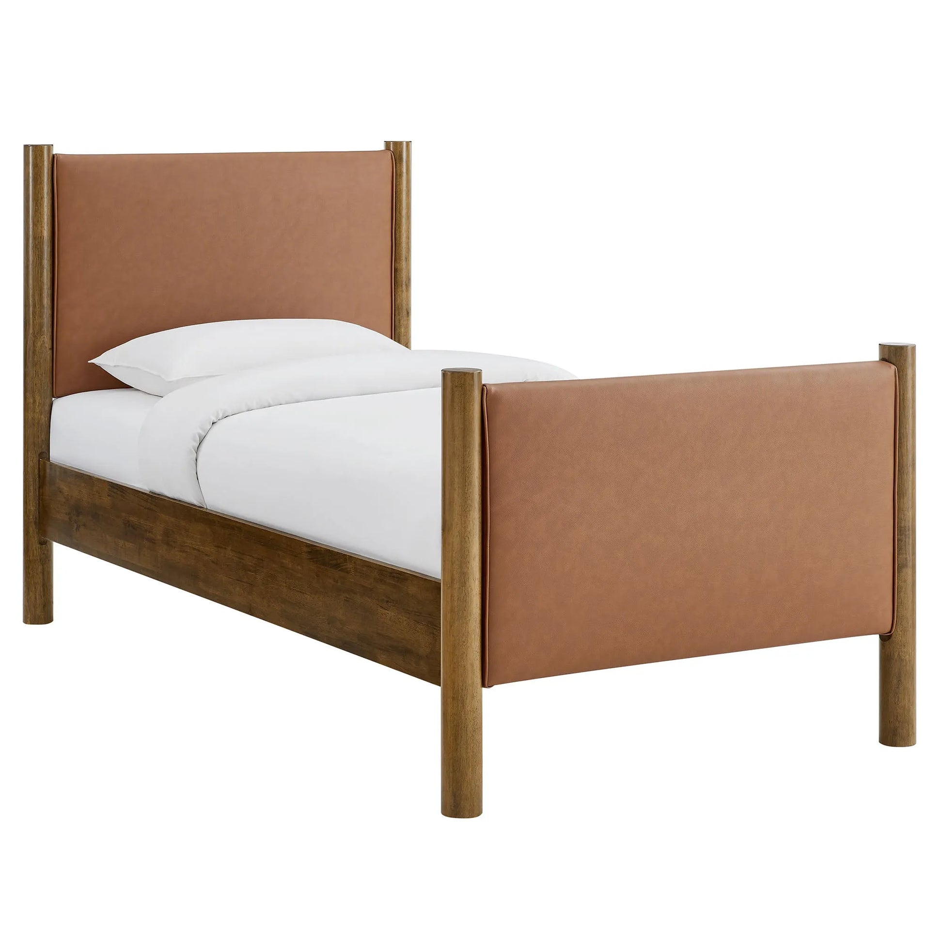 Maven Twin Size Vegan Leather Upholstered Platform Bed by Modway MOD-7184 FredCo