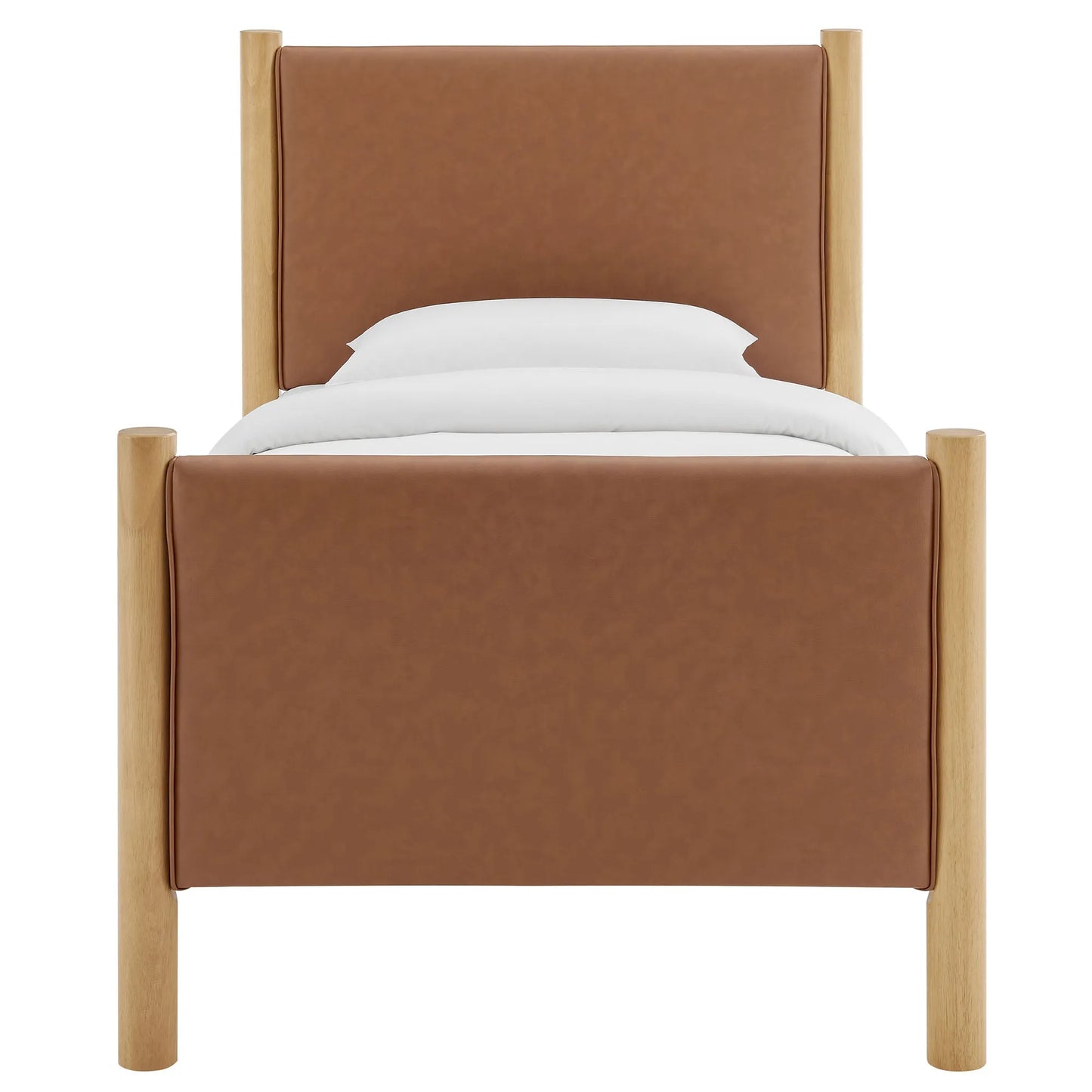 Maven Twin Size Vegan Leather Upholstered Platform Bed by Modway MOD-7184 FredCo