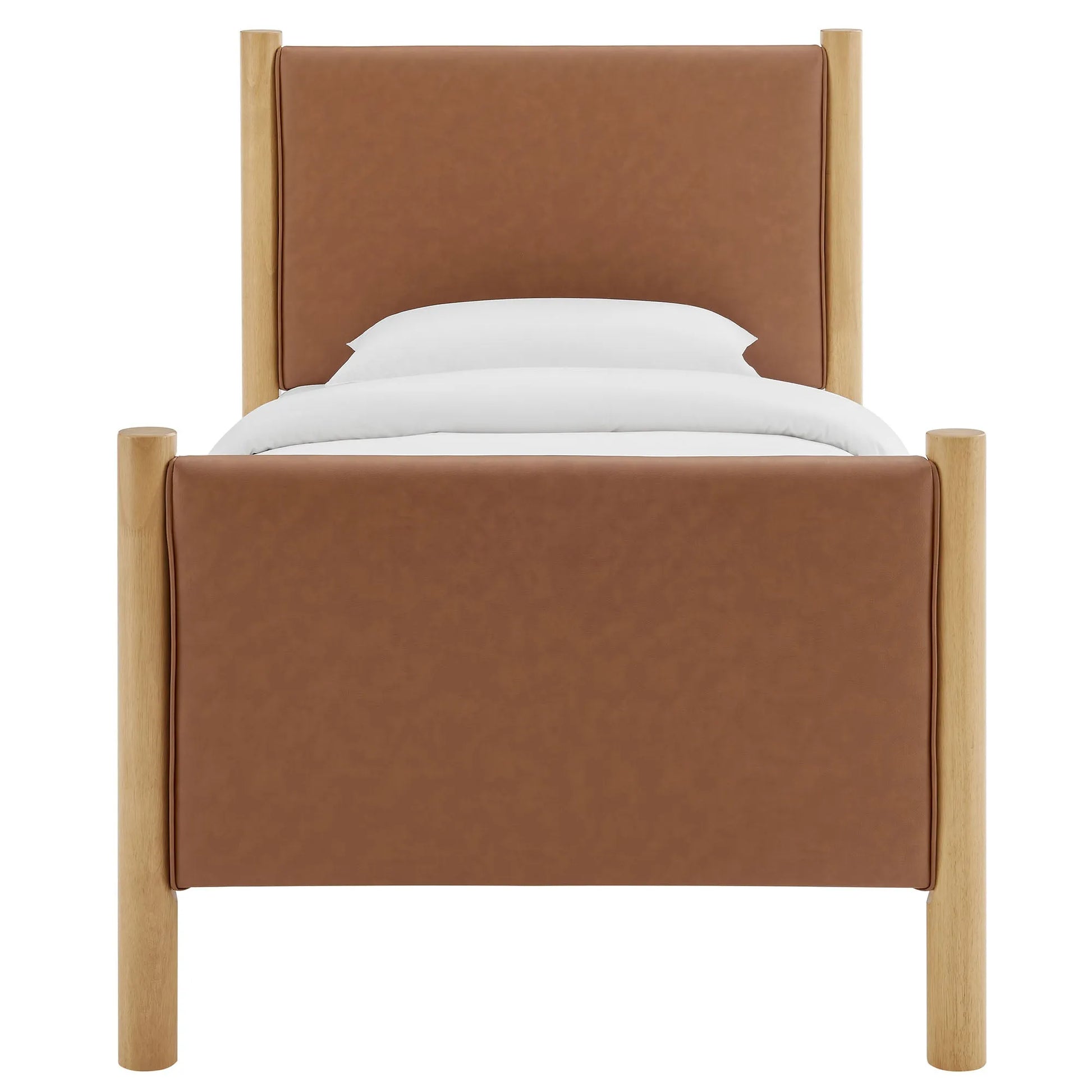 Maven Twin Size Vegan Leather Upholstered Platform Bed by Modway MOD-7184 FredCo