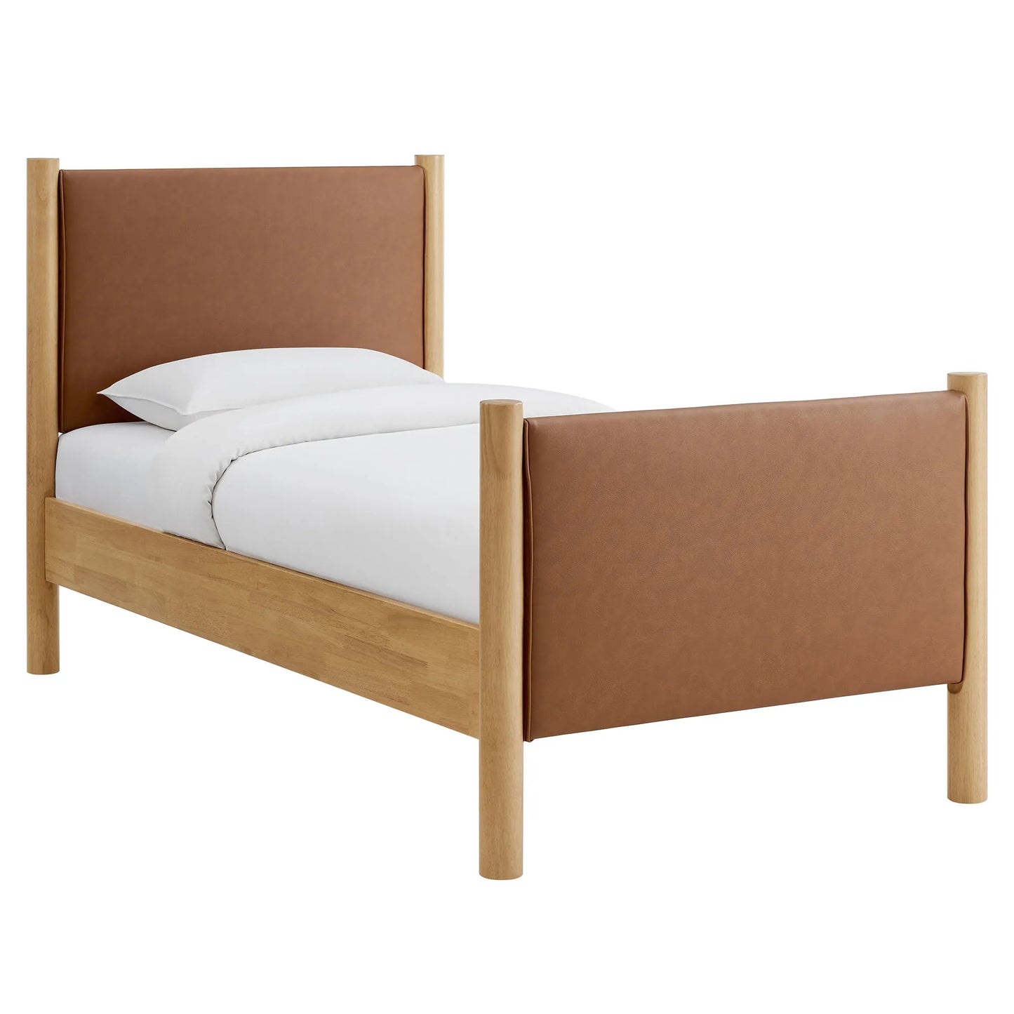 Maven Twin Size Vegan Leather Upholstered Platform Bed by Modway MOD-7184 FredCo