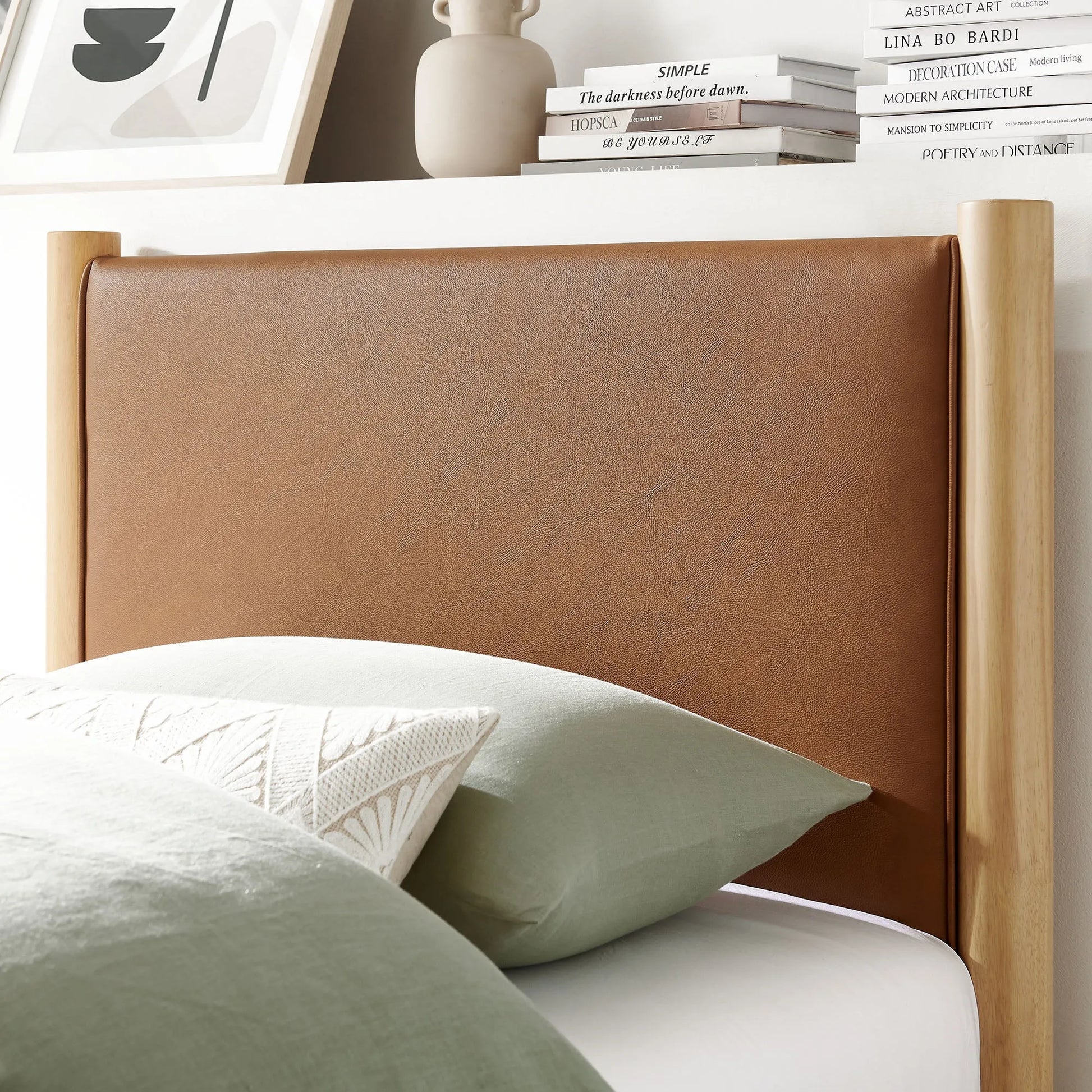 Maven Twin Size Vegan Leather Upholstered Platform Bed by Modway MOD-7184 FredCo