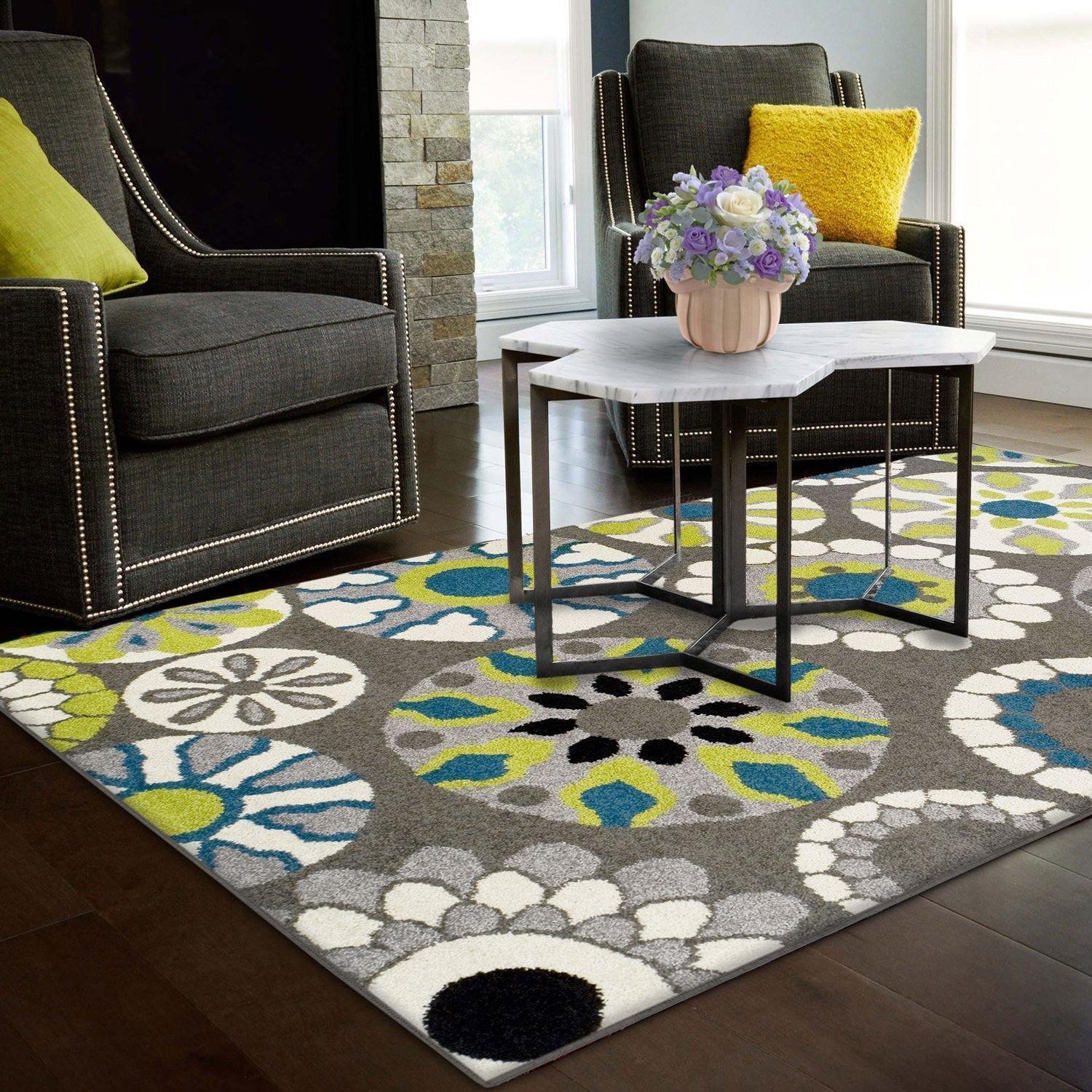Medallion Oriental Contemporary Floral Baroque Rug FredCo
