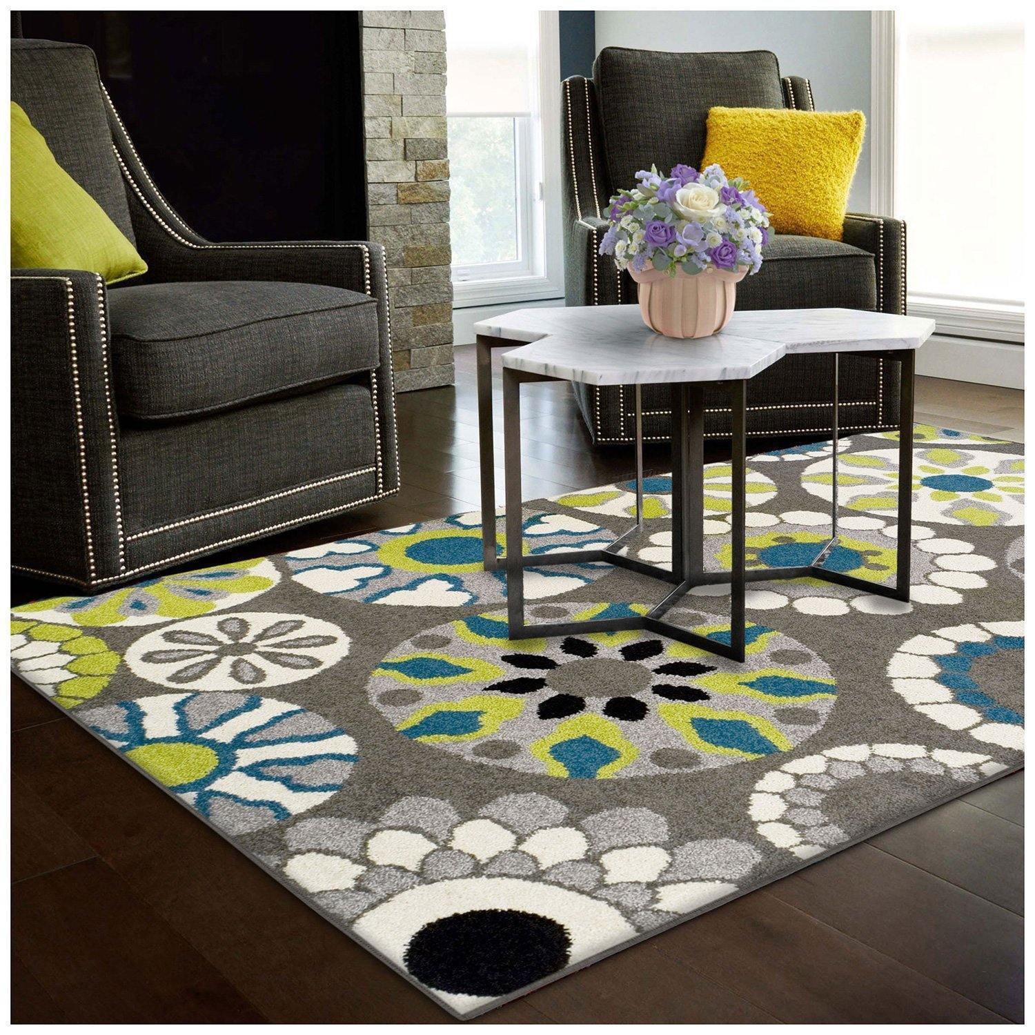 Medallion Oriental Contemporary Floral Baroque Rug FredCo