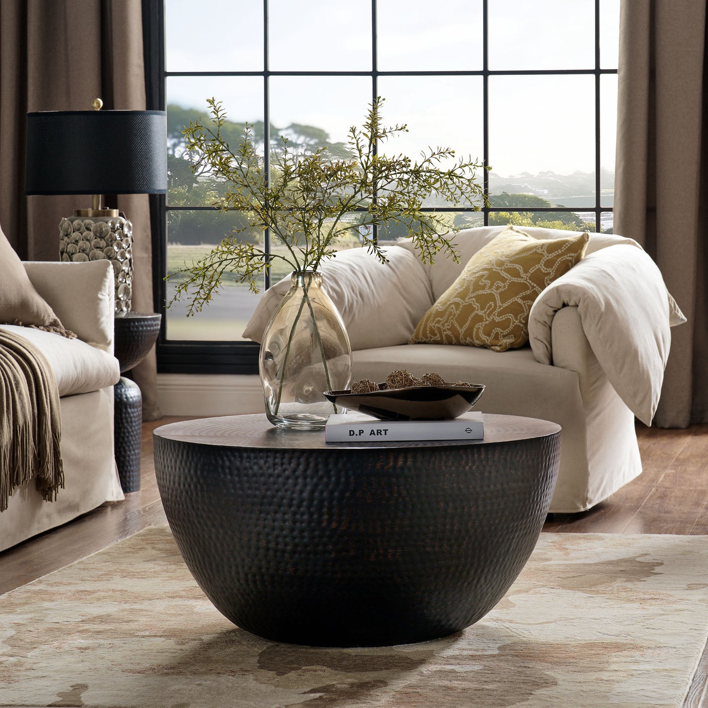 Mella 32 Inch Metal Hammered Coffee Table by Modway EEI-7279 FredCo