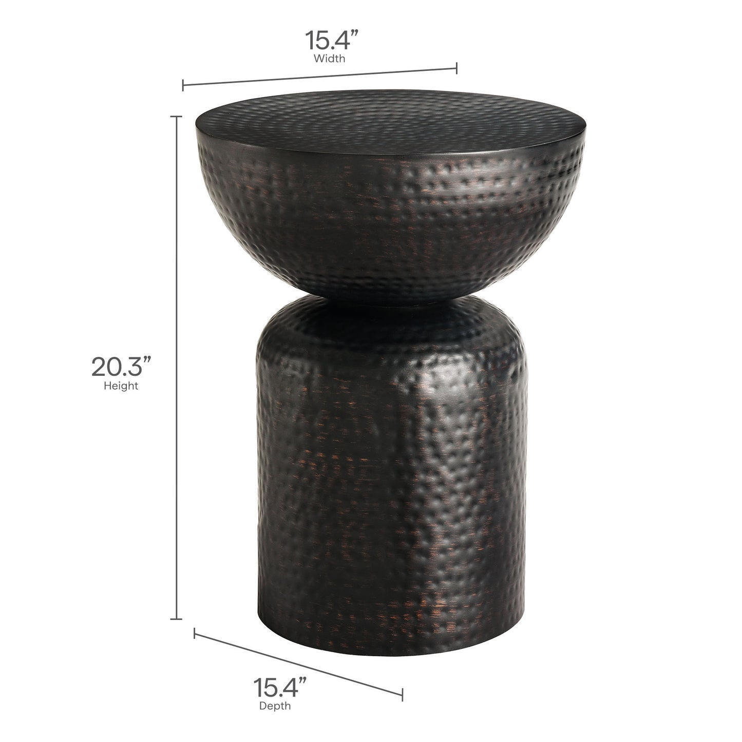 Mella Metal Hammered Side Table by Modway EEI-7278 FredCo