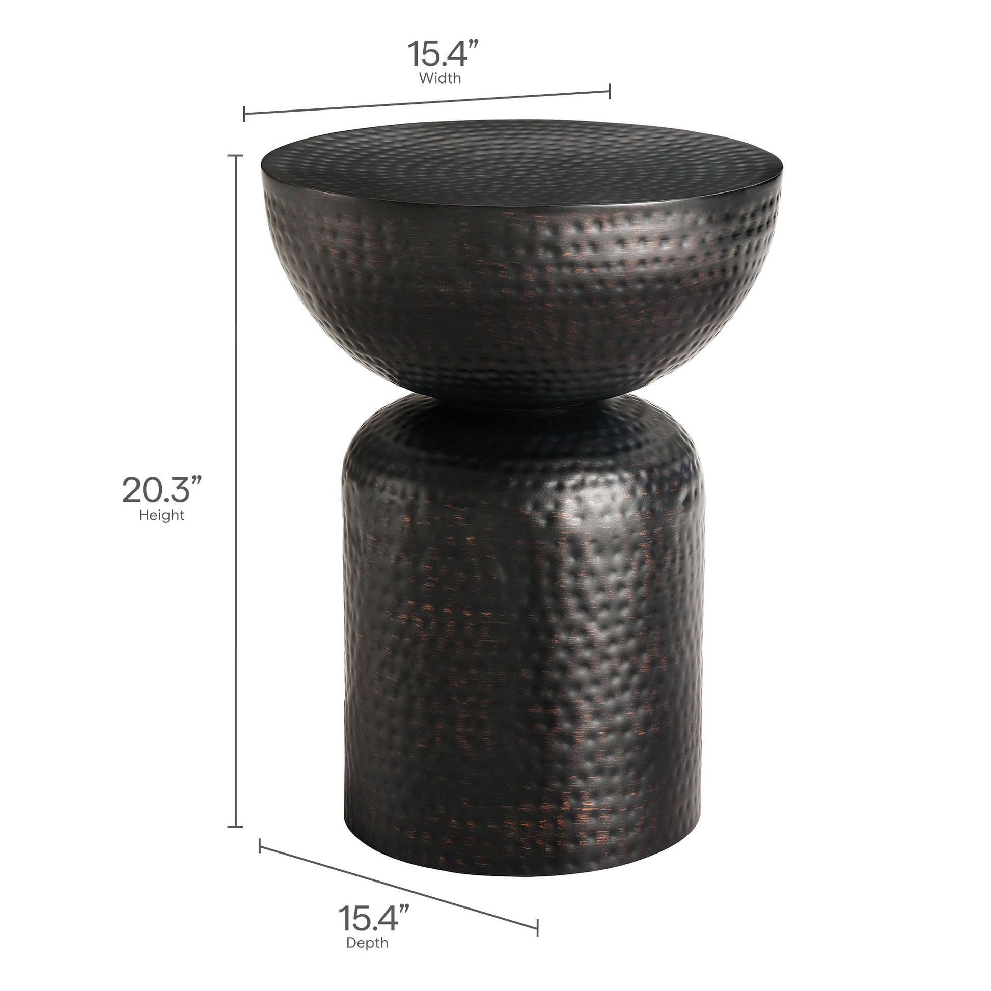 Mella Metal Hammered Side Table by Modway EEI-7278 FredCo