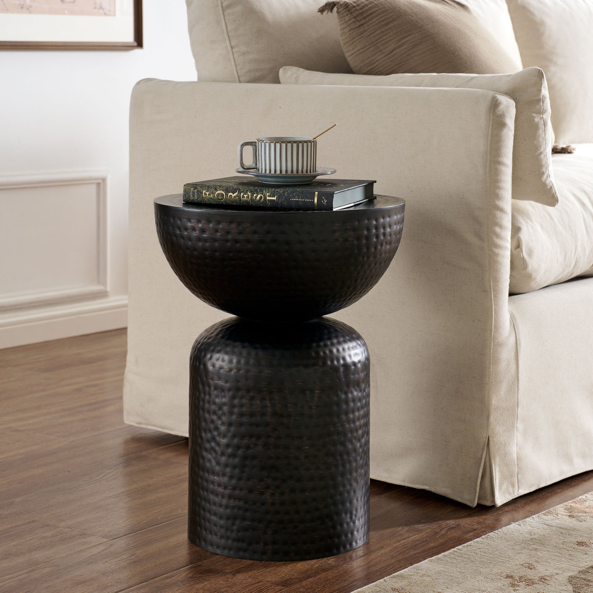 Mella Metal Hammered Side Table by Modway EEI-7278 FredCo