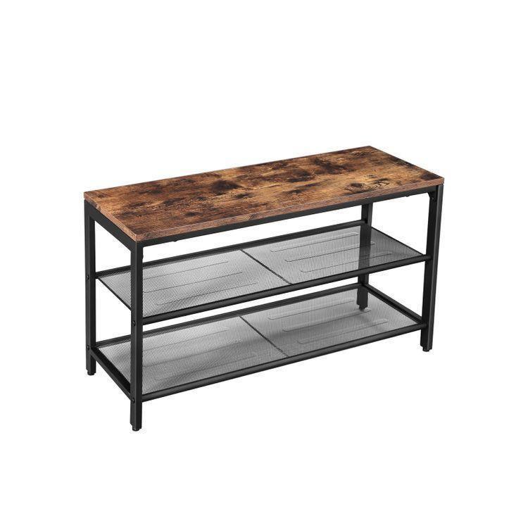 Mesh Shelves Shoe Bench FredCo