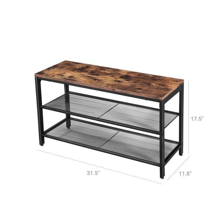 Mesh Shelves Shoe Bench FredCo