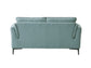 Mesut Sage Green Top Grain Leather & Black Finish Loveseat FredCo