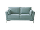 Mesut Sage Green Top Grain Leather & Black Finish Loveseat FredCo