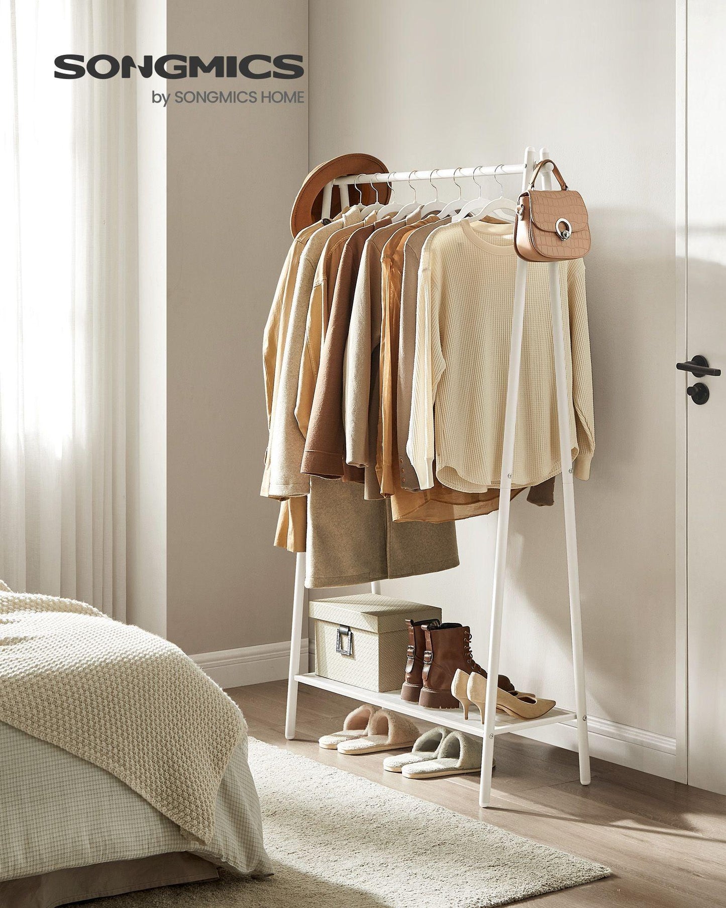 Metal Clothes Rack with Storage Shelf FredCo